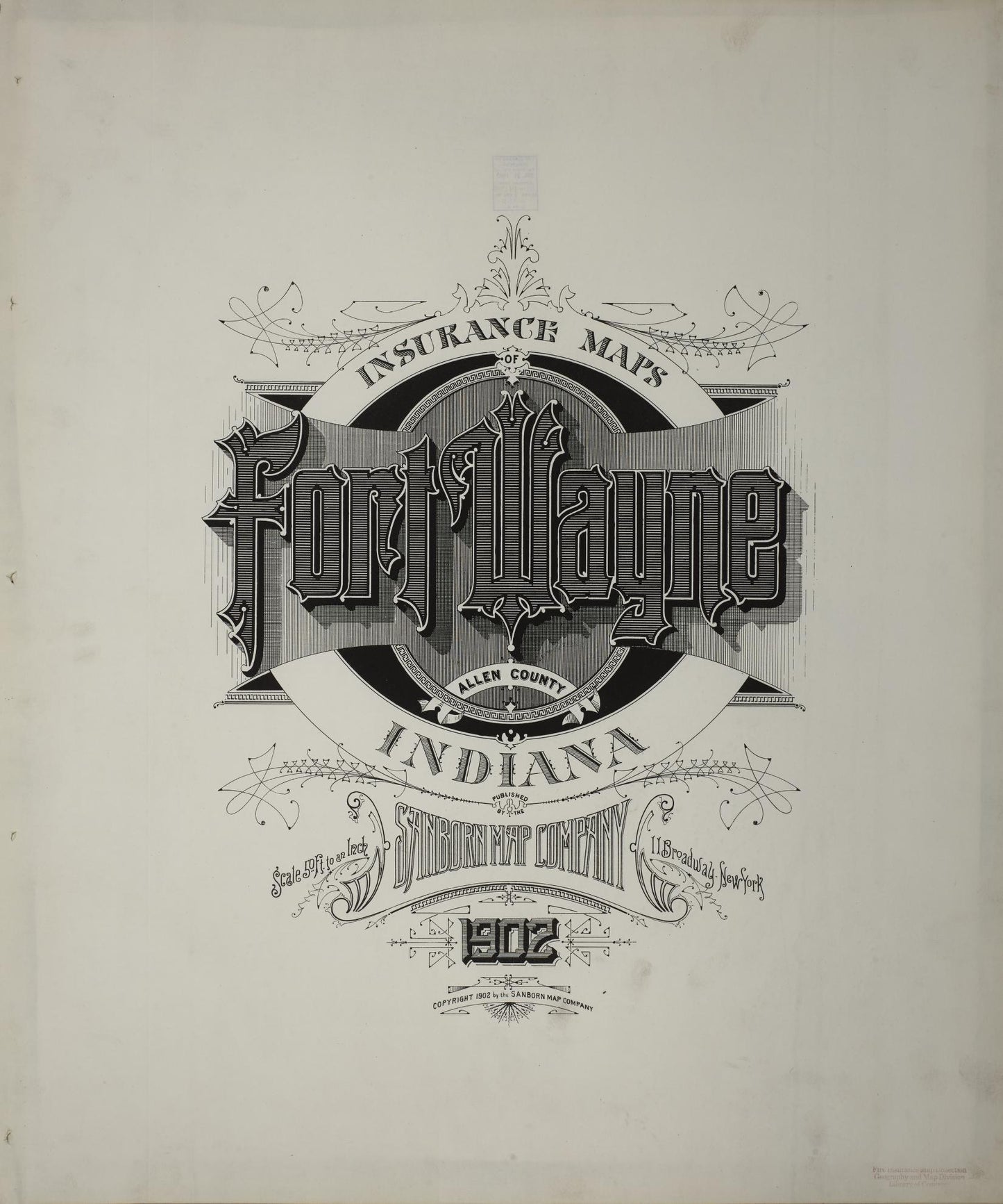Sanborn Fire Insurance Map from Fort Wayne, Allen County, Indiana. (1902) – Historic Sanborn Fire Insurance Map Print