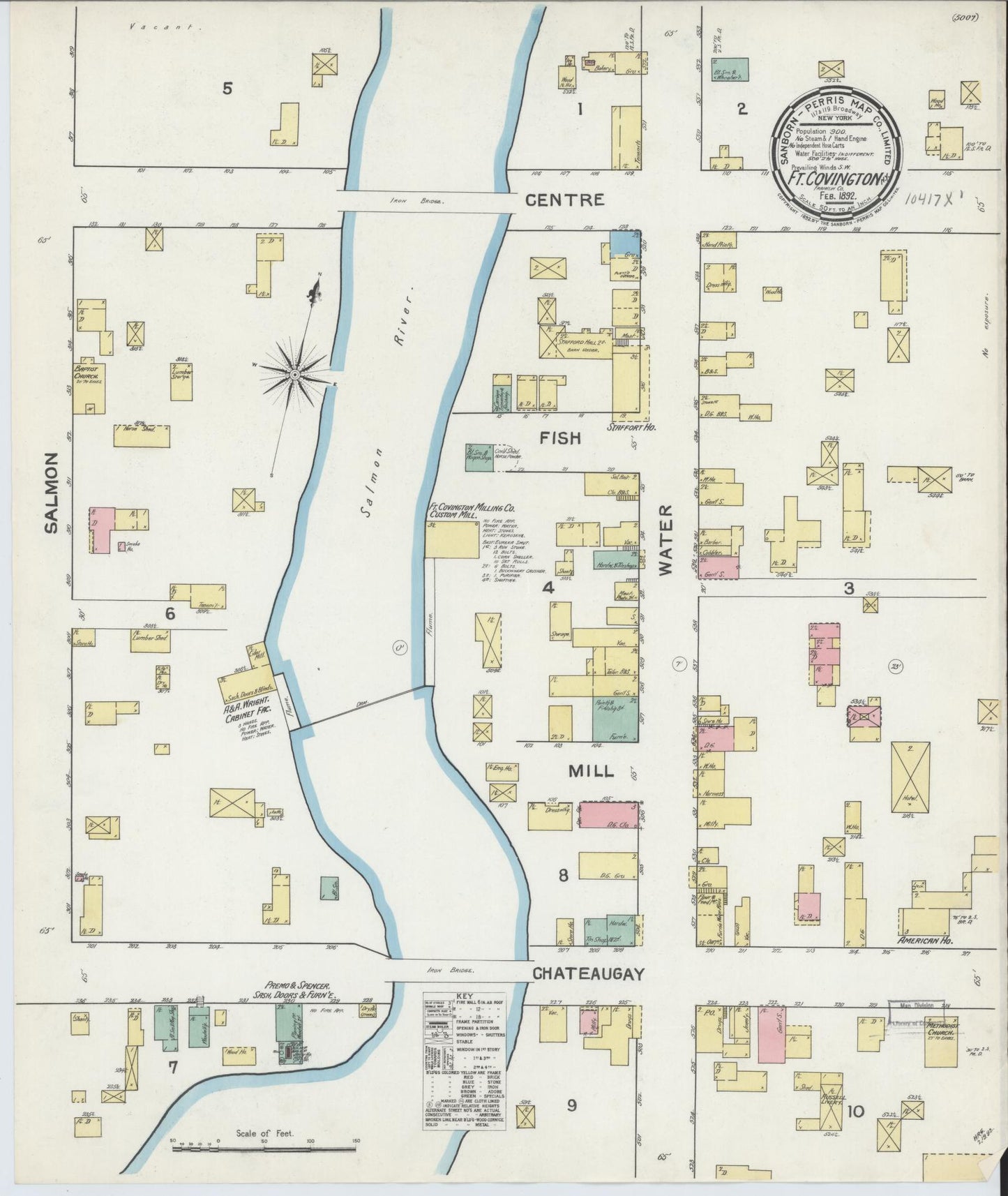 Sanborn Fire Insurance Map from Fort Covington, Franklin County, New York. (1892) – Historic Sanborn Fire Insurance Map Print
