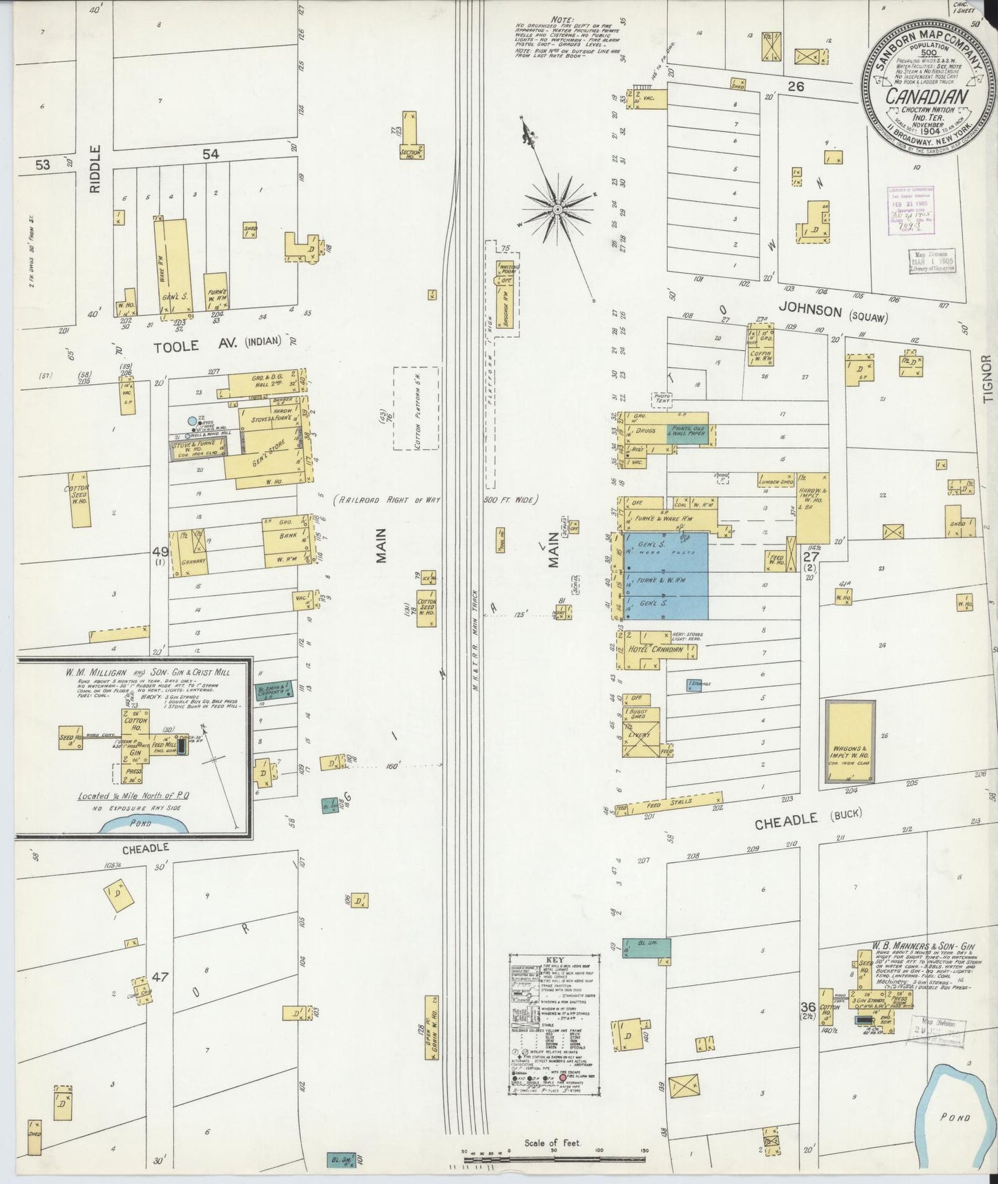 Sanborn Fire Insurance Map from Canadian, Pittsburg County, Oklahoma (1904), Sheet #0001 - Historic Sanborn Fire Insurance Map Print, vintage old map wall art, antique decor, genealogy gift, Oklahoma Oklahoma map