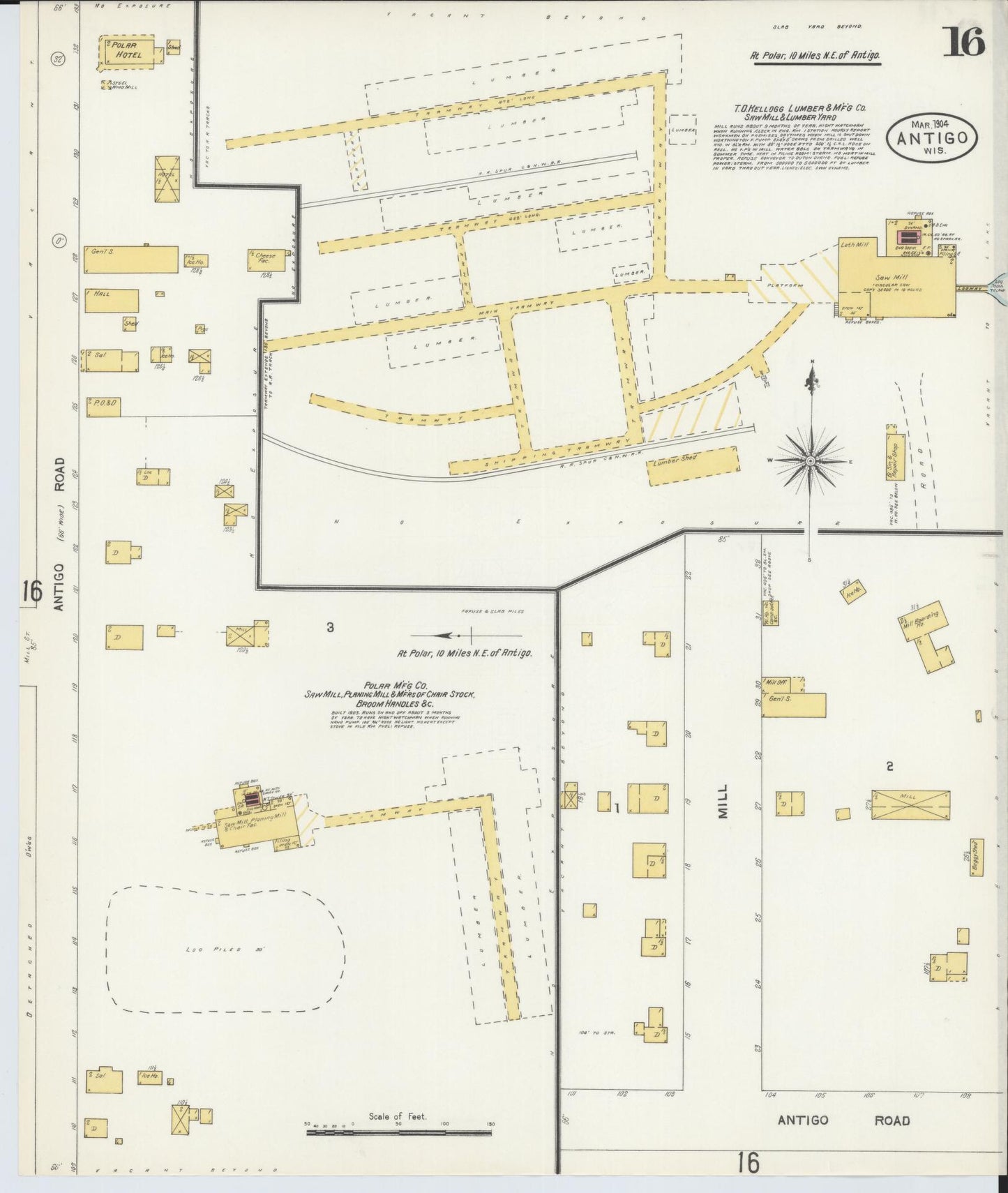 Sanborn Fire Insurance Map from Antigo, Langlade County, Wisconsin (1904), Sheet #0016 - Historic Sanborn Fire Insurance Map Print, vintage old map wall art, antique decor, genealogy gift, Wisconsin Wisconsin map
