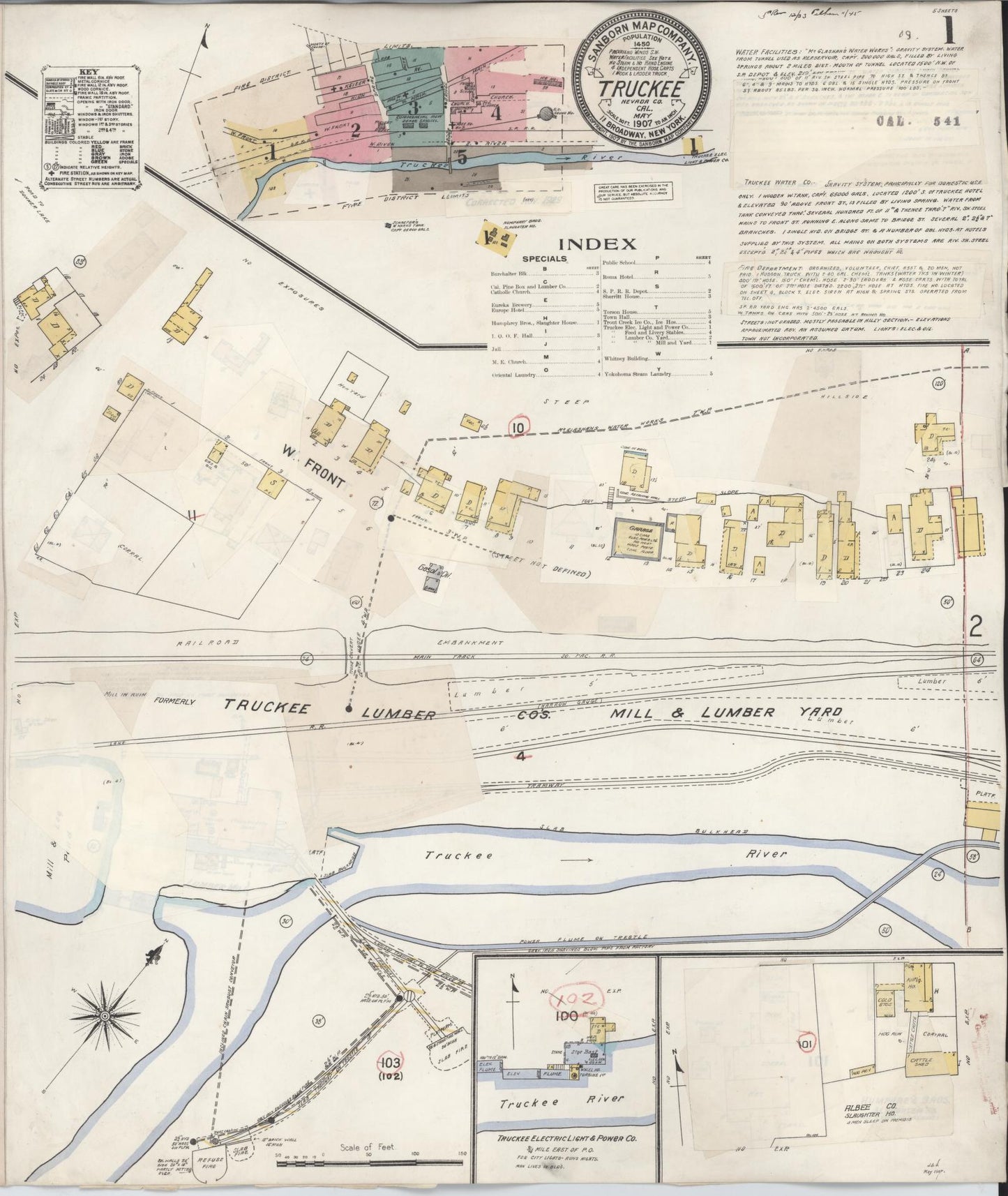 Sanborn Fire Insurance Map from Truckee, Nevada County, California. (1933) – Historic Sanborn Fire Insurance Map Print
