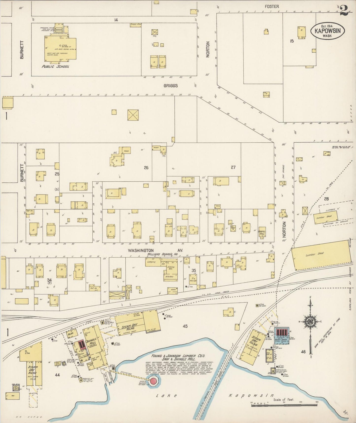 Sanborn Fire Insurance Map from Kapowsin, Pierce County, Washington (1914), Sheet #0002 - Complete Map Set gallery image, historic Sanborn map, vintage wall art, Washington Washington