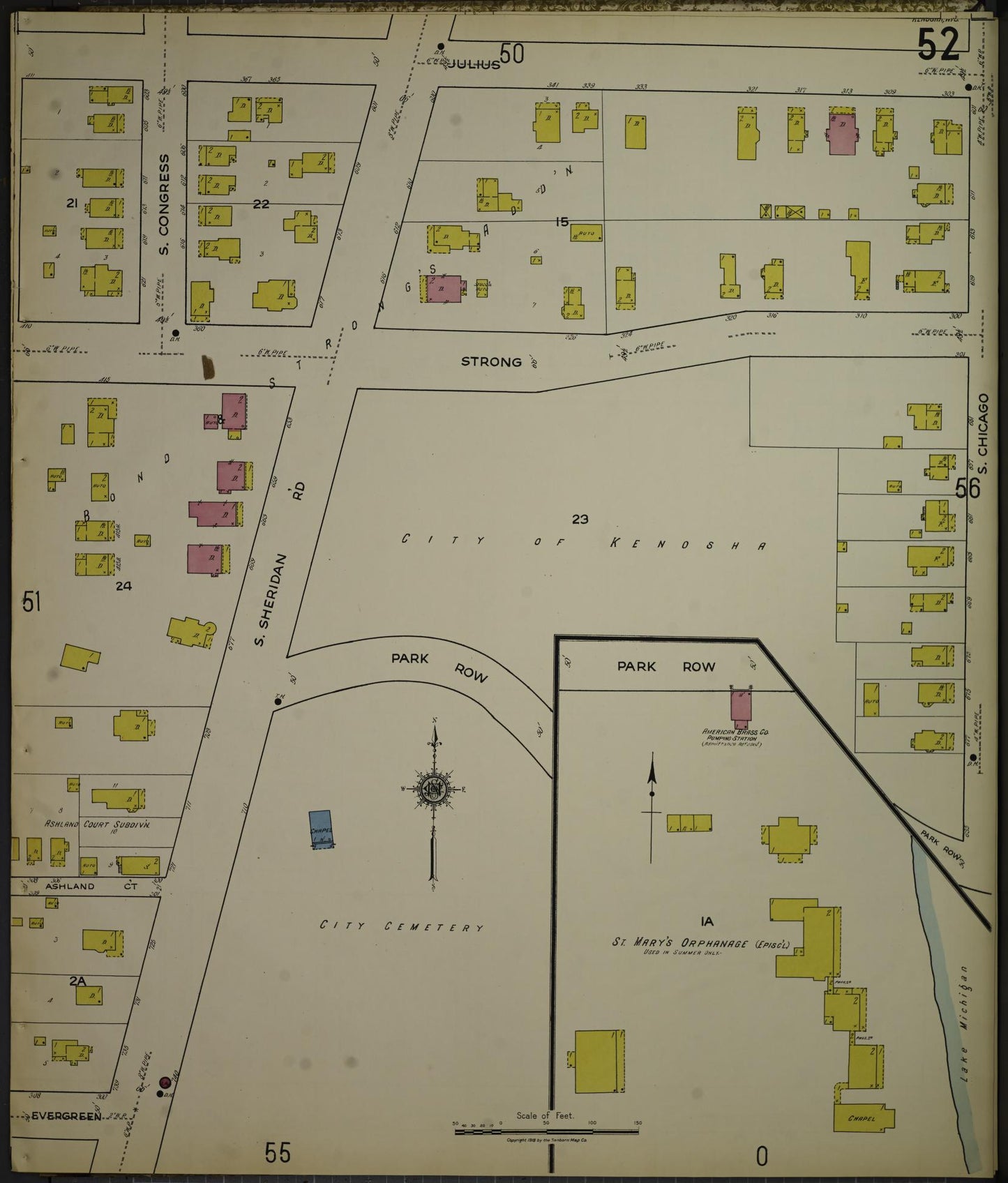 Sanborn Fire Insurance Map from Kenosha, Kenosha County, Wisconsin. (1918), Sheet 56
