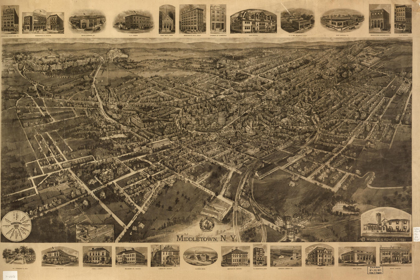 Middletown, N.Y. (1921) – Historic Bird’s-Eye View Panorama Print