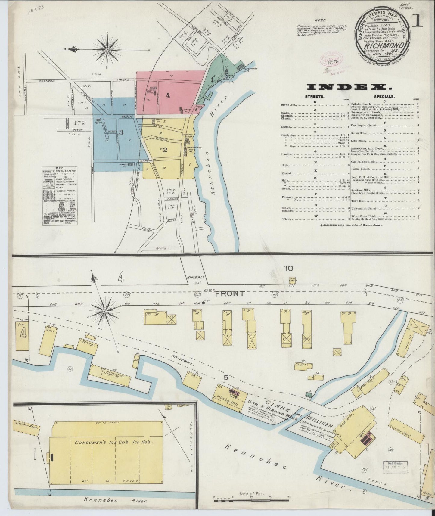 Sanborn Fire Insurance Map from Richmond, Sagadahoc County, Maine. (1894) – Historic Sanborn Fire Insurance Map Print