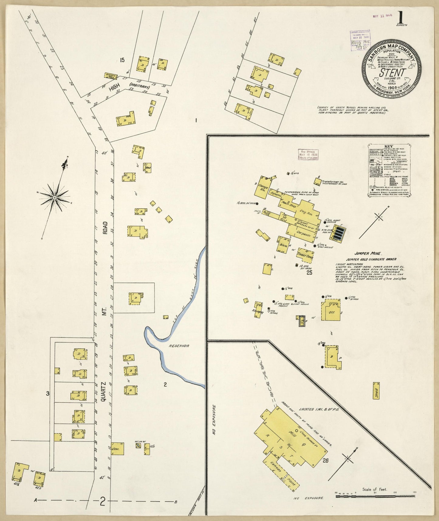 Sanborn Fire Insurance Map from Stent, Tuolomne County, California. (1908) – Historic Sanborn Fire Insurance Map Print