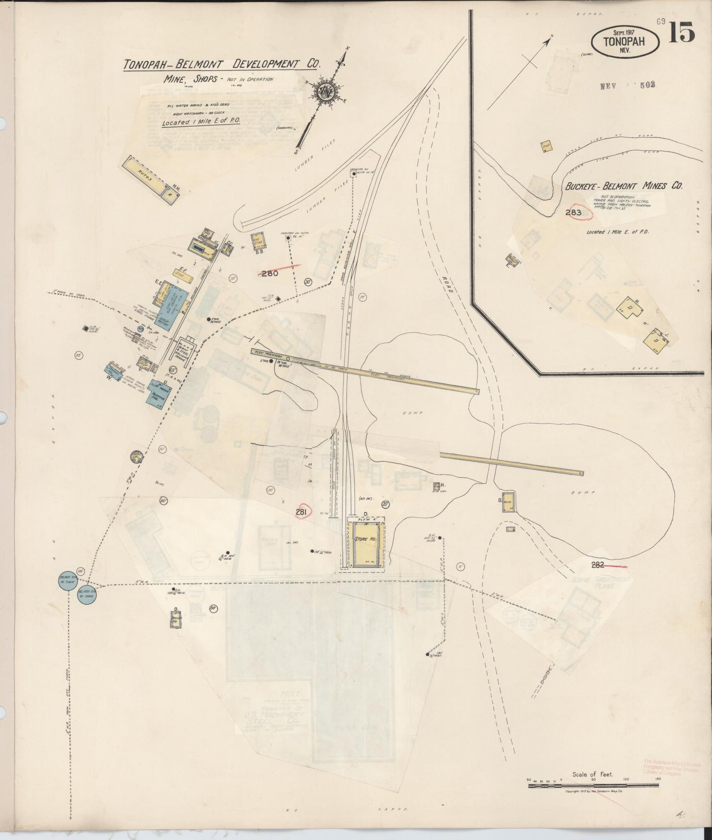 Sanborn Fire Insurance Map from Tonopah, Nye County, Nevada (1941), Sheet #0015 - Complete Map Set gallery image, historic Sanborn map, vintage wall art, Nevada Nevada