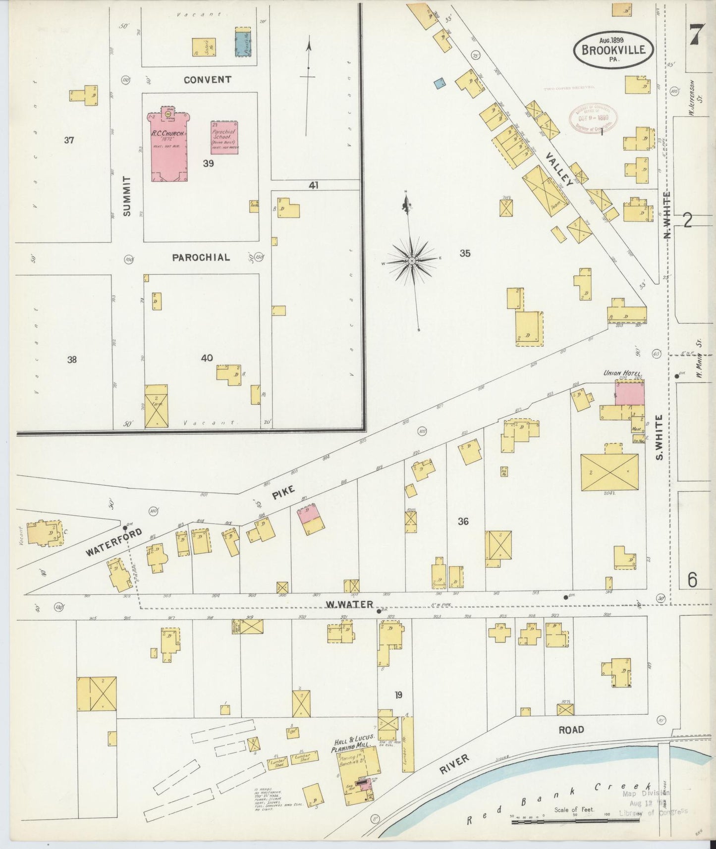 Sanborn Fire Insurance Map from Brookville, Jefferson County, Pennsylvania (1899), Sheet #0007 - Historic Sanborn Fire Insurance Map Print, vintage old map wall art, antique decor, genealogy gift, Pennsylvania Pennsylvania map