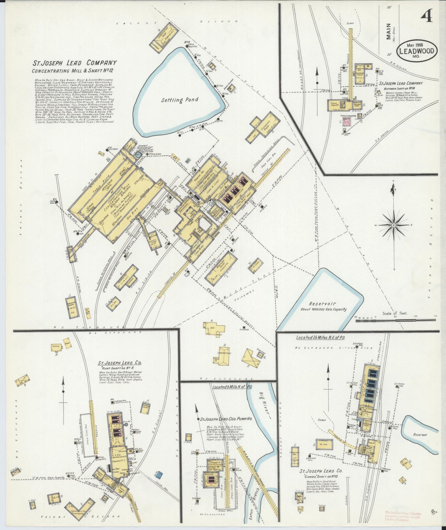 Sanborn Fire Insurance Map from Leadwood, Saint Francois County, Missouri (1908), Sheet #0004 - Complete Map Set gallery image, historic Sanborn map, vintage wall art, Missouri Missouri