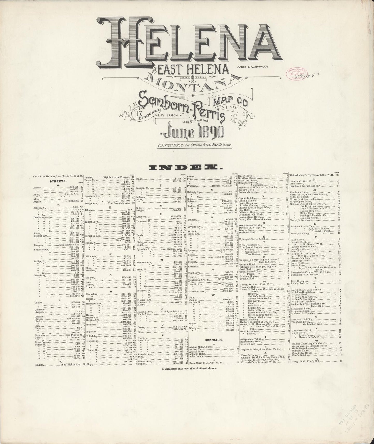 Sanborn Fire Insurance Map from Helena, Lewis and Clark County, Montana (1890), Sheet #0001 - Historic Sanborn Fire Insurance Map Print, vintage old map wall art, antique decor, genealogy gift, Montana Montana map