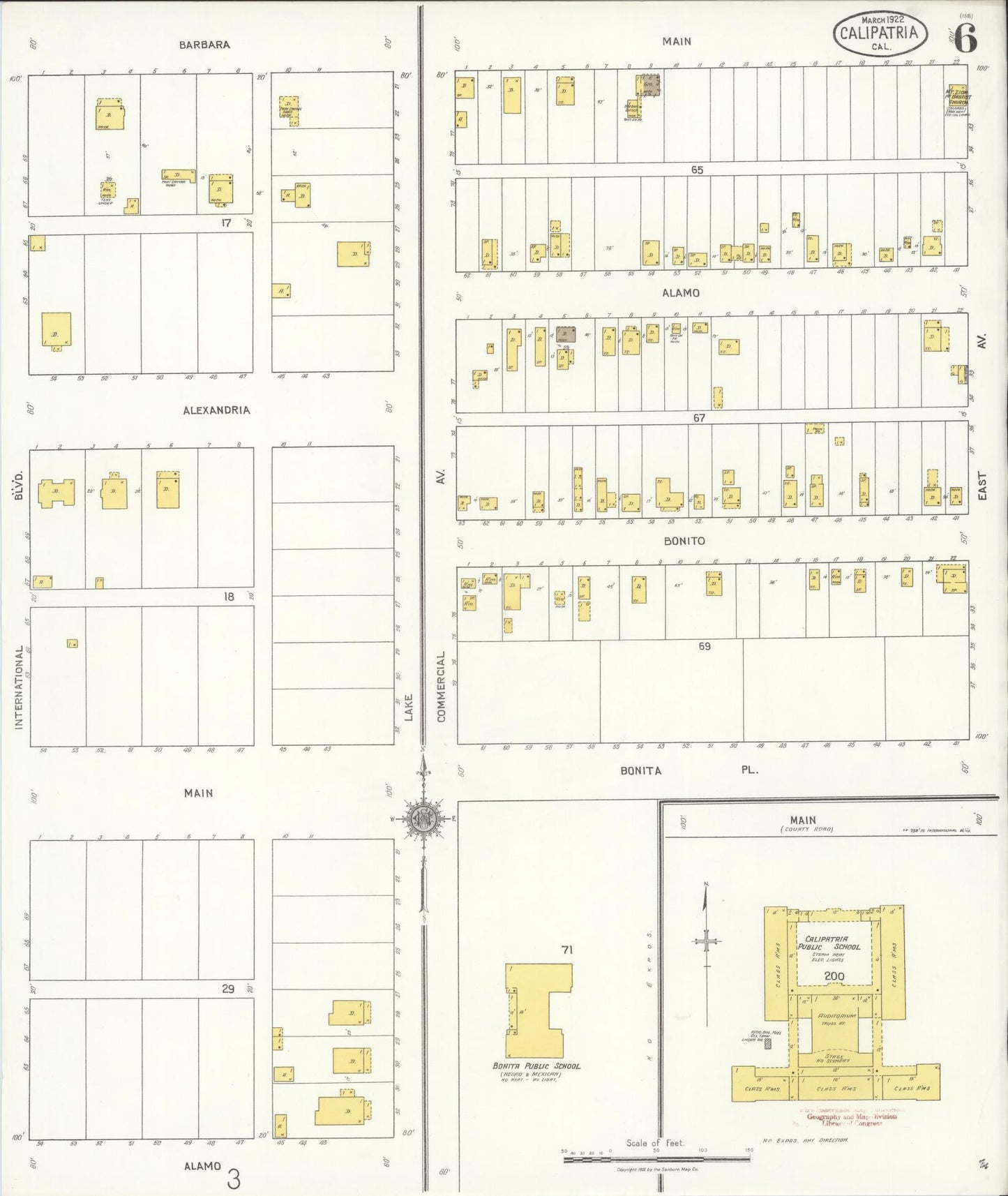Sanborn Fire Insurance Map from Calipatria, Imperial County, California (1922), Sheet #0006 - Complete Map Set gallery image, historic Sanborn map, vintage wall art, California California