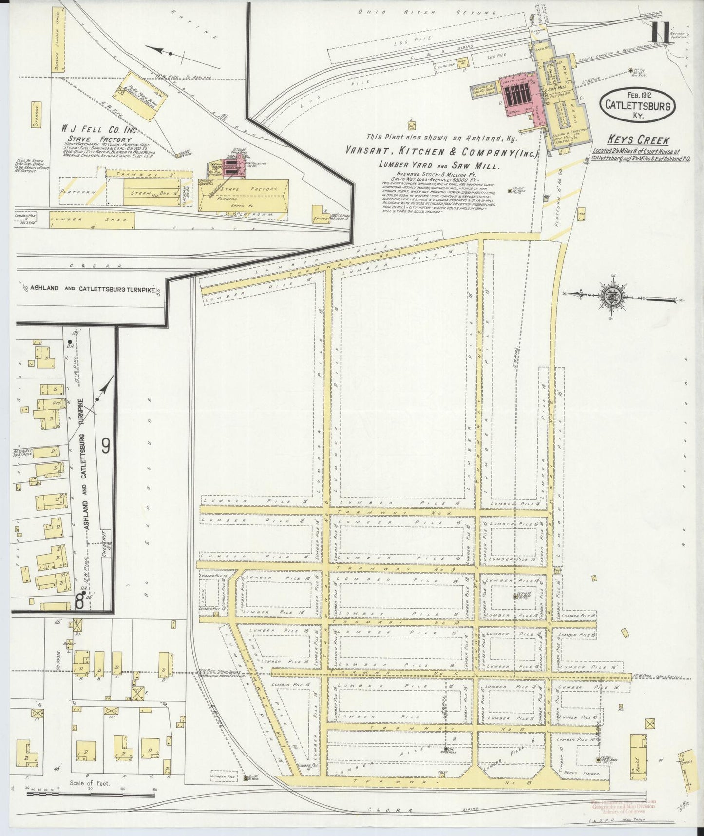 Sanborn Fire Insurance Map from Catlettsburg, Boyd County, Kentucky (1912), Sheet #0011 - Complete Map Set gallery image, historic Sanborn map, vintage wall art, Kentucky Kentucky
