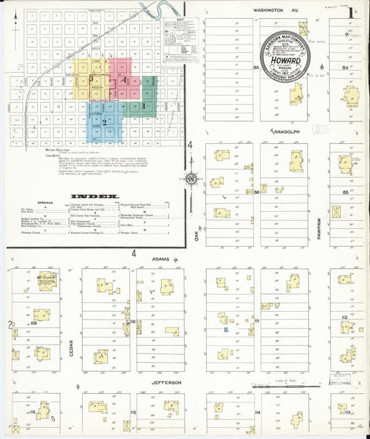 Sanborn Fire Insurance Map from Howard, Elk County, Kansas. (1912) – Historic Sanborn Fire Insurance Map Print
