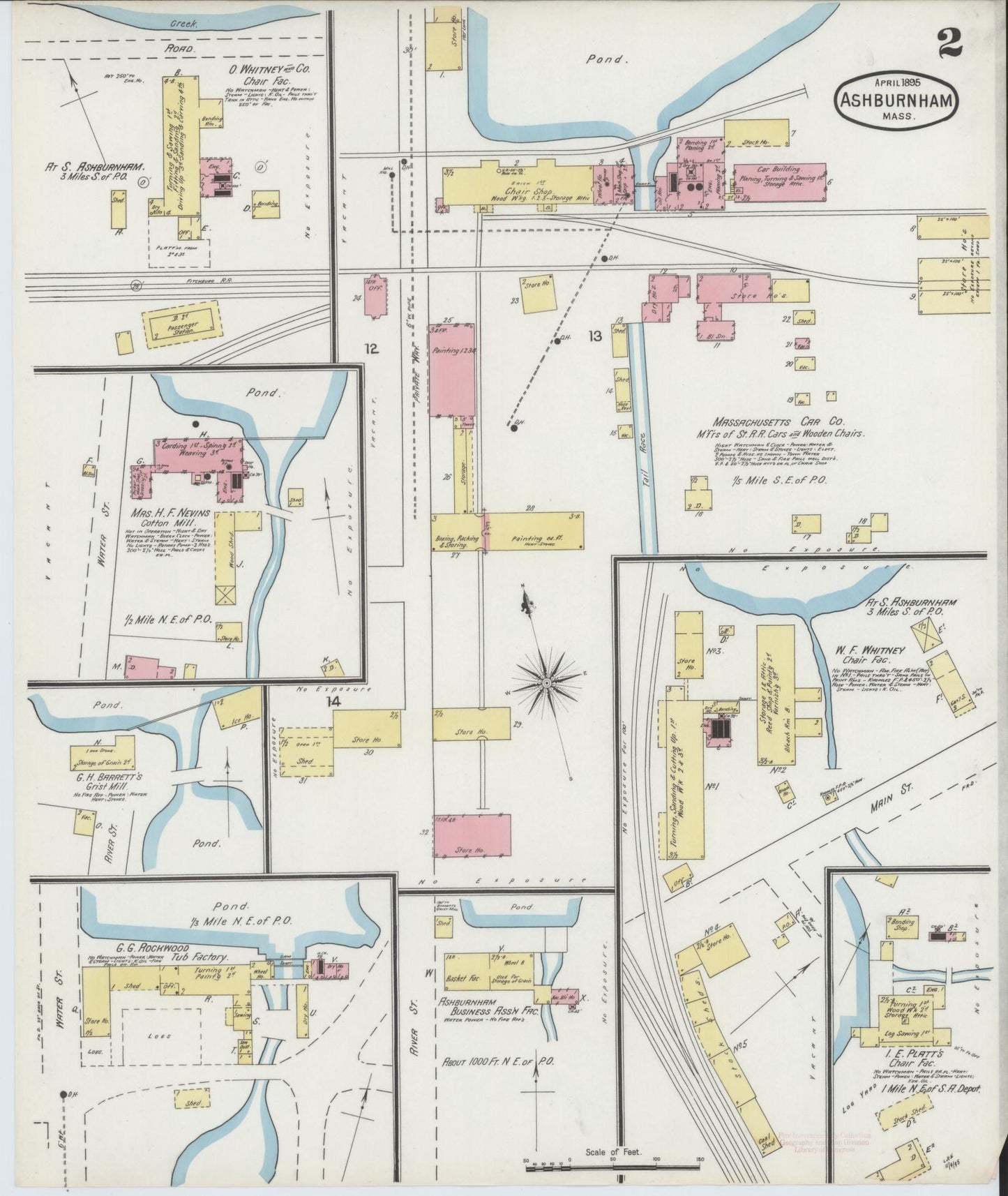 Sanborn Fire Insurance Map from Ashburnham, Worcester County, Massachusetts (1895), Sheet #0002 - Complete Map Set gallery image, historic Sanborn map, vintage wall art, Massachusetts Massachusetts