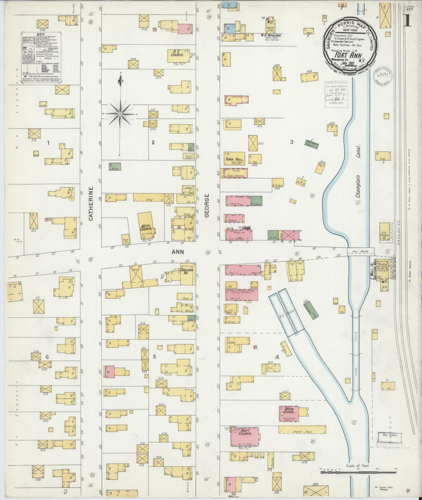 Sanborn Fire Insurance Map from Fort Ann, Washington County, New York. (1901) – Historic Sanborn Fire Insurance Map Print