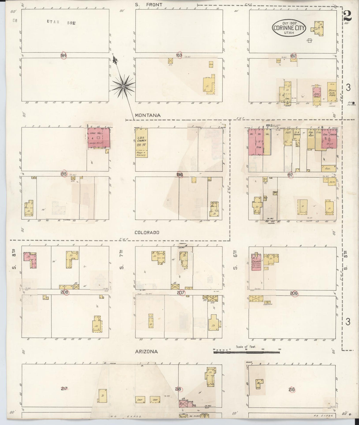 Sanborn Fire Insurance Map from Corinne, Box Elder County, Utah (1930), Sheet #0002 - Historic Sanborn Fire Insurance Map Print, vintage old map wall art, antique decor, genealogy gift, Utah Utah map