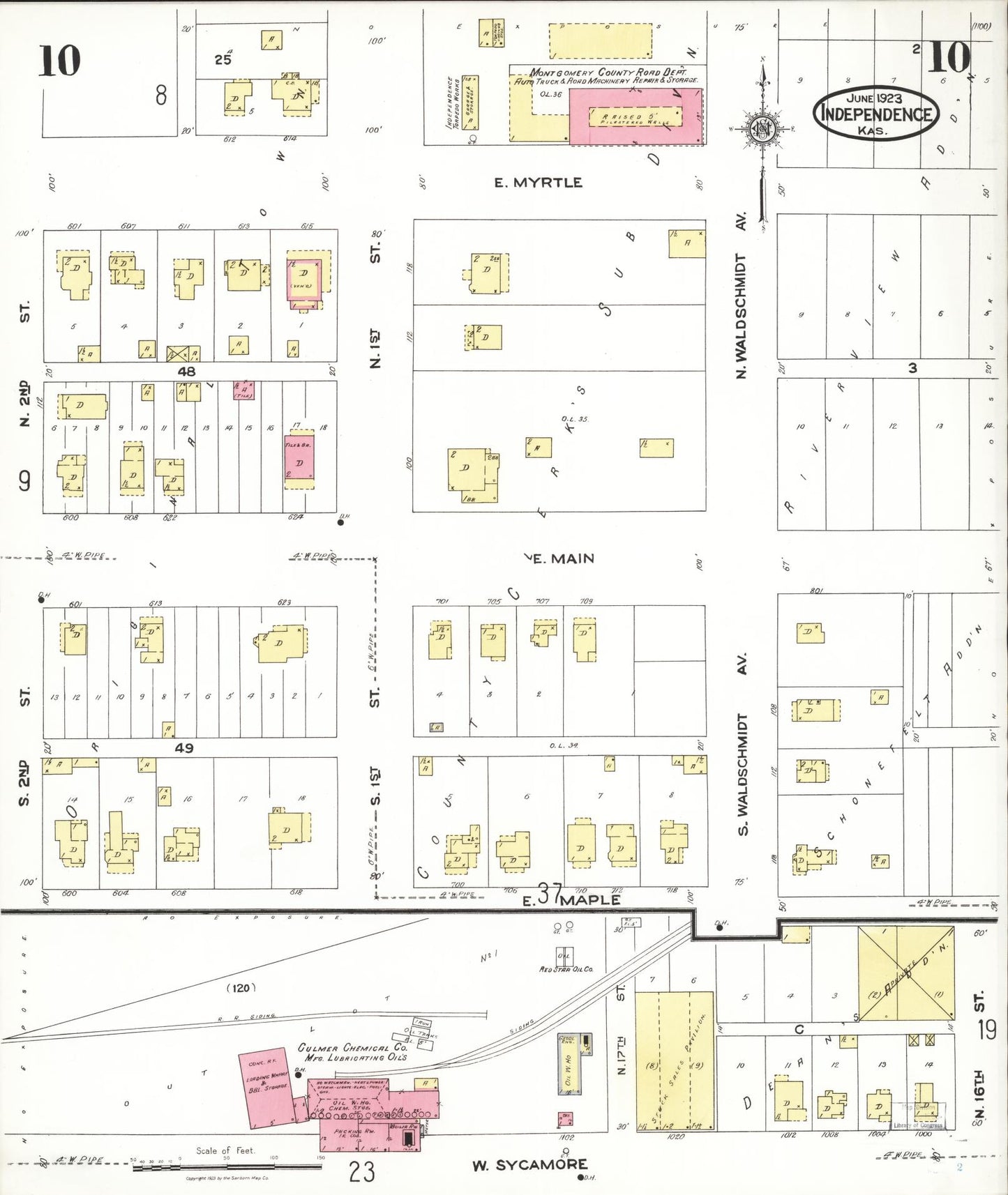 Sanborn Fire Insurance Map from Independence, Montgomery County, Kansas (1923), Sheet #0011 - Historic Sanborn Fire Insurance Map Print, vintage old map wall art, antique decor, genealogy gift, Kansas Kansas map