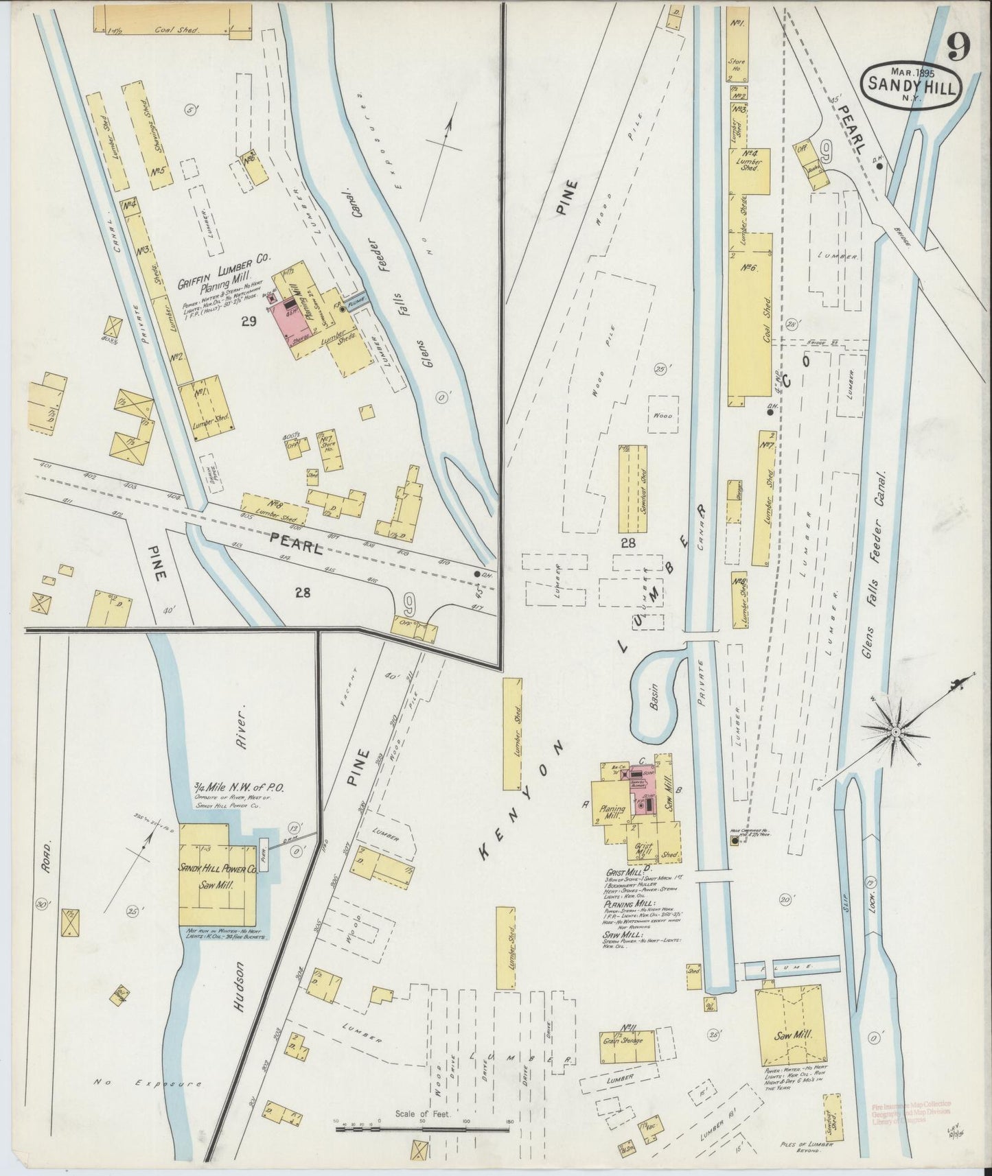 Sanborn Fire Insurance Map from Sandy Hill, Washington County, New York (1895), Sheet #0009 - Complete Map Set gallery image, historic Sanborn map, vintage wall art, New York New York