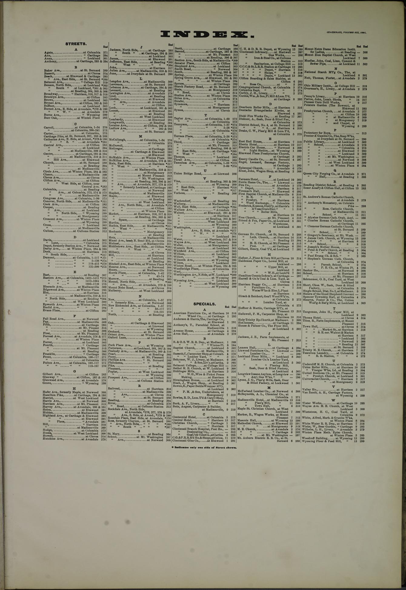 Sanborn Fire Insurance Map from Cincinnati, Hamilton County, Ohio (1891), Sheet #0001 - Complete Map Set gallery image, historic Sanborn map, vintage wall art, Ohio Ohio