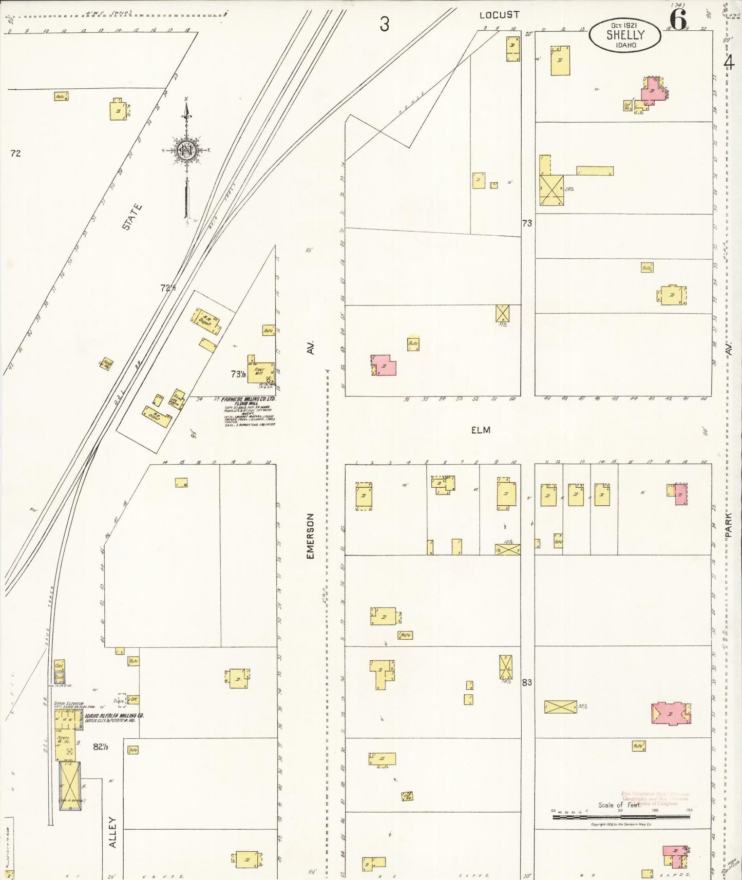 Sanborn Fire Insurance Map from Shelley, Bingham County, Idaho (1921), Sheet #0006 - Complete Map Set gallery image, historic Sanborn map, vintage wall art, Idaho Idaho
