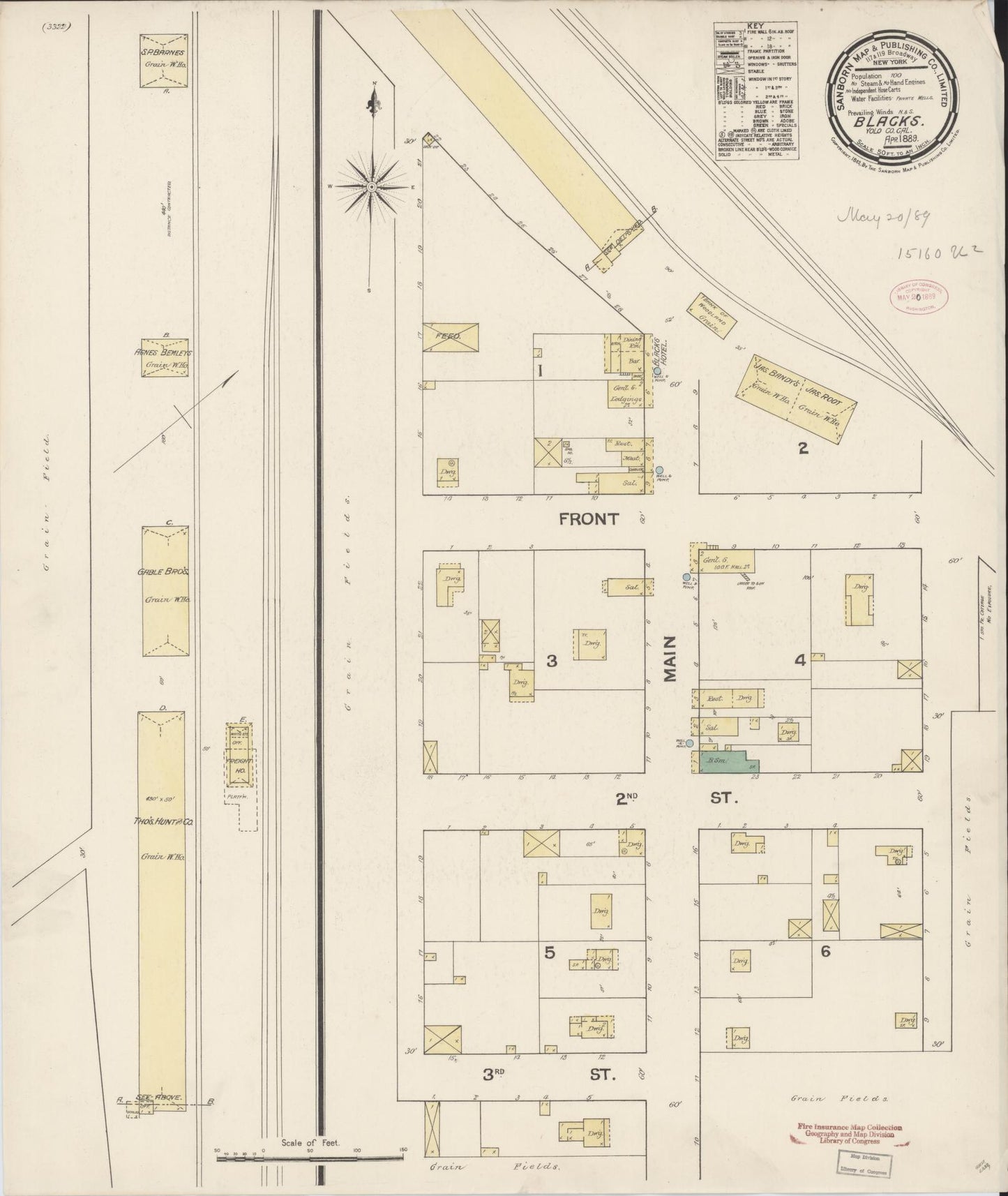 Sanborn Fire Insurance Map from Blacks, Yolo County, California (1889), Sheet #0001 - Historic Sanborn Fire Insurance Map Print, vintage old map wall art, antique decor, genealogy gift, California California map