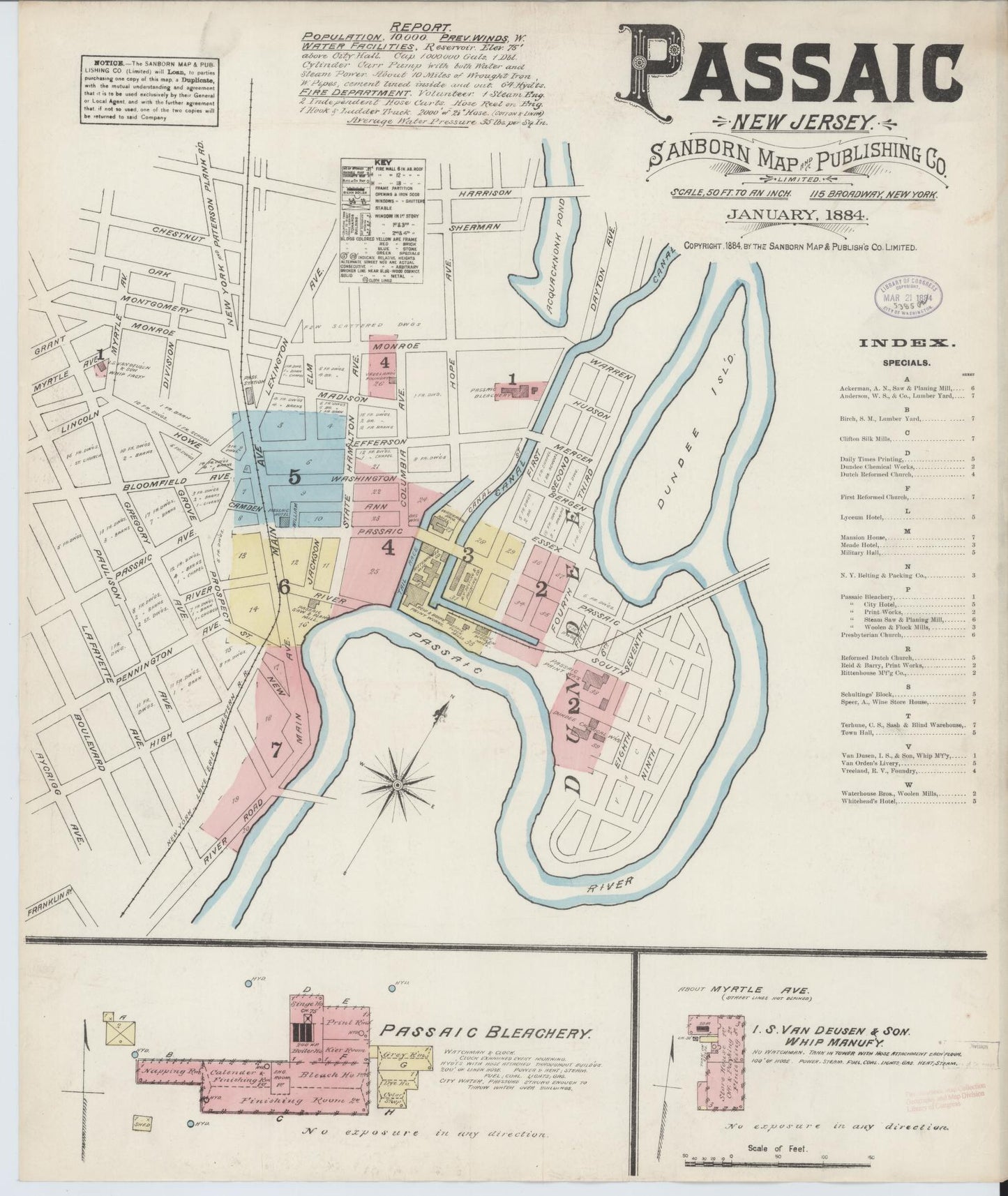 Sanborn Fire Insurance Map from Passaic, Passaic County, New Jersey. (1884) – Historic Sanborn Fire Insurance Map Print