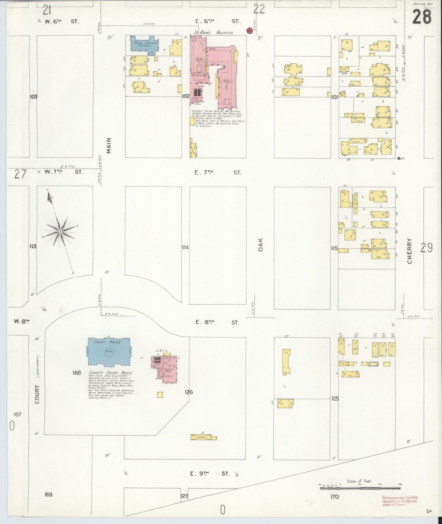 Sanborn Fire Insurance Map from Anaconda, Deer Lodge County, Montana (1903), Sheet #0028 - Historic Sanborn Fire Insurance Map Print, vintage old map wall art, antique decor, genealogy gift, Montana Montana map