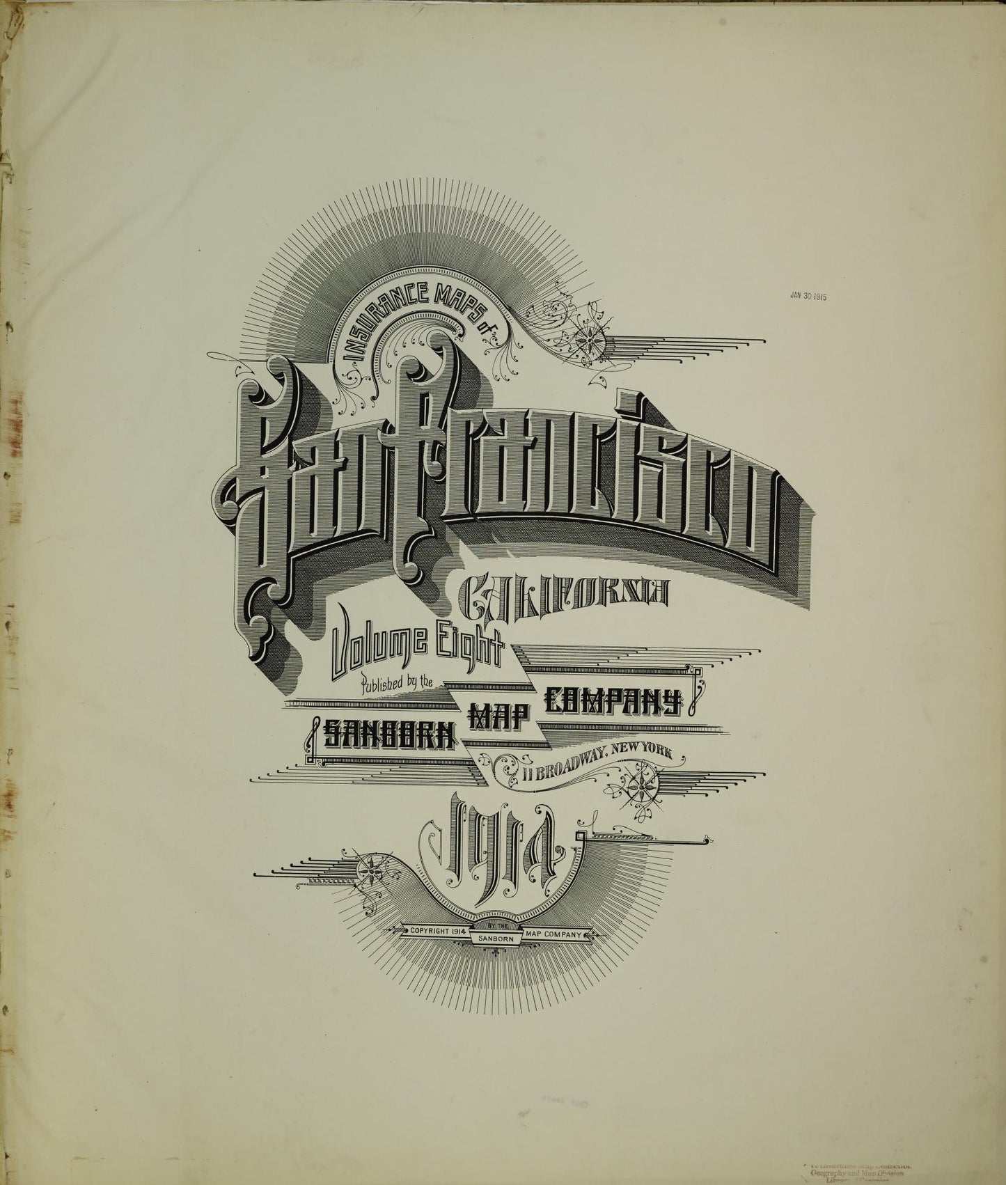 Sanborn Fire Insurance Map from San Francisco, San Francisco County, California (1914), Sheet #0001 - Complete Map Set gallery image, historic Sanborn map, vintage wall art, California California