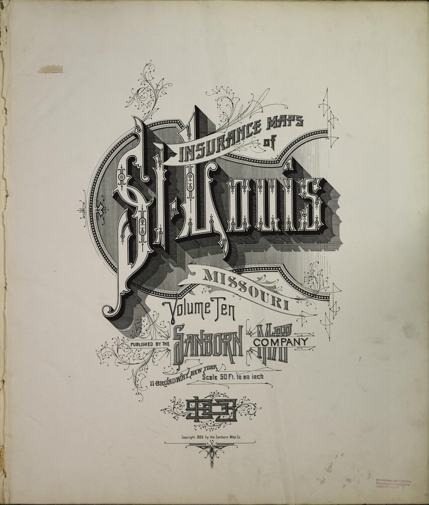 Sanborn Fire Insurance Map from Saint Louis, Independent City, Missouri (1903), Sheet #0001 - Complete Map Set gallery image, historic Sanborn map, vintage wall art, Missouri Missouri
