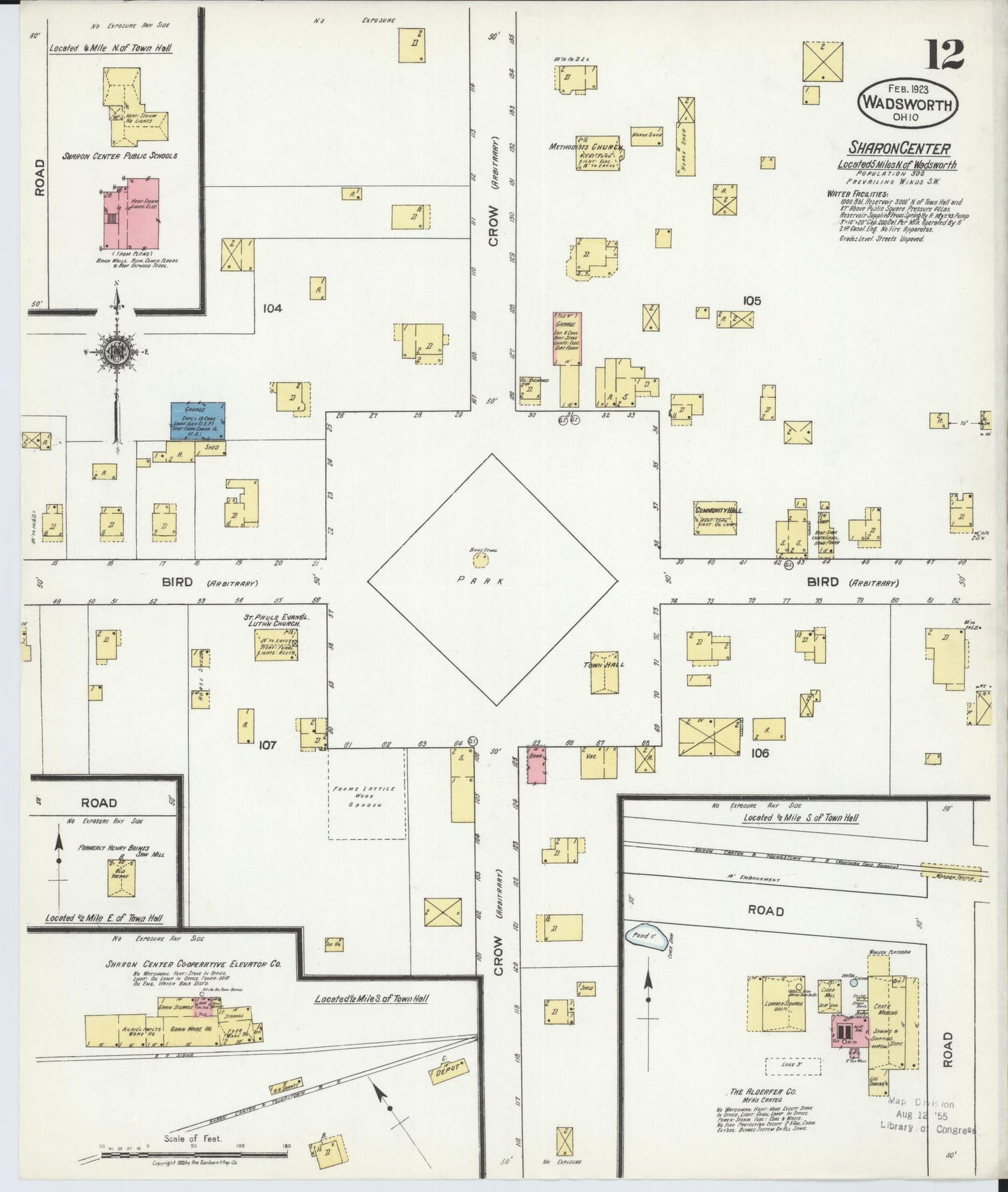 Sanborn Fire Insurance Map from Wadsworth, Medina County, Ohio (1923), Sheet #0012 - Complete Map Set gallery image, historic Sanborn map, vintage wall art, Ohio Ohio