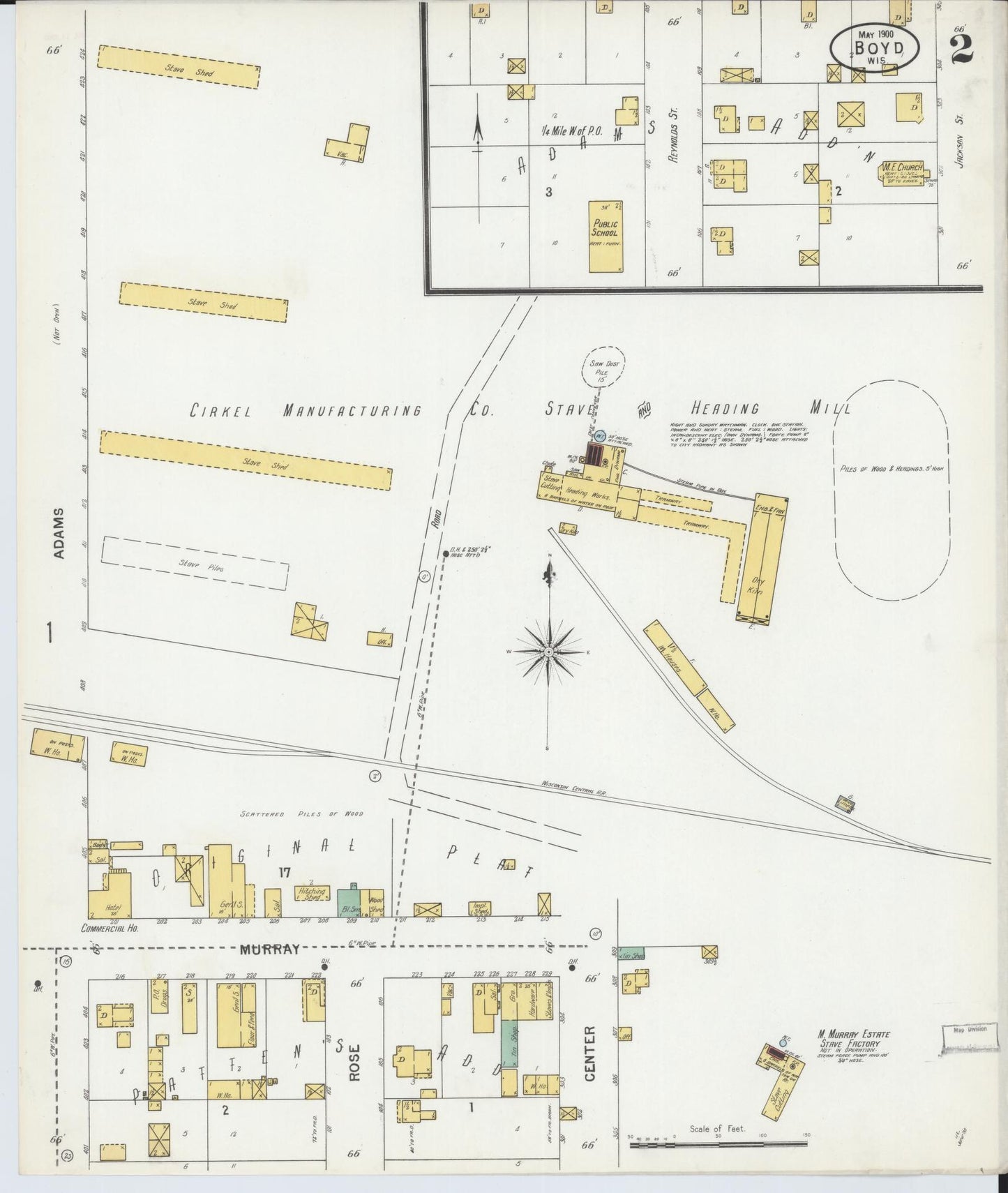 Sanborn Fire Insurance Map from Boyd, Chippewa County, Wisconsin (1900), Sheet #0002 - Complete Map Set gallery image, historic Sanborn map, vintage wall art, Wisconsin Wisconsin