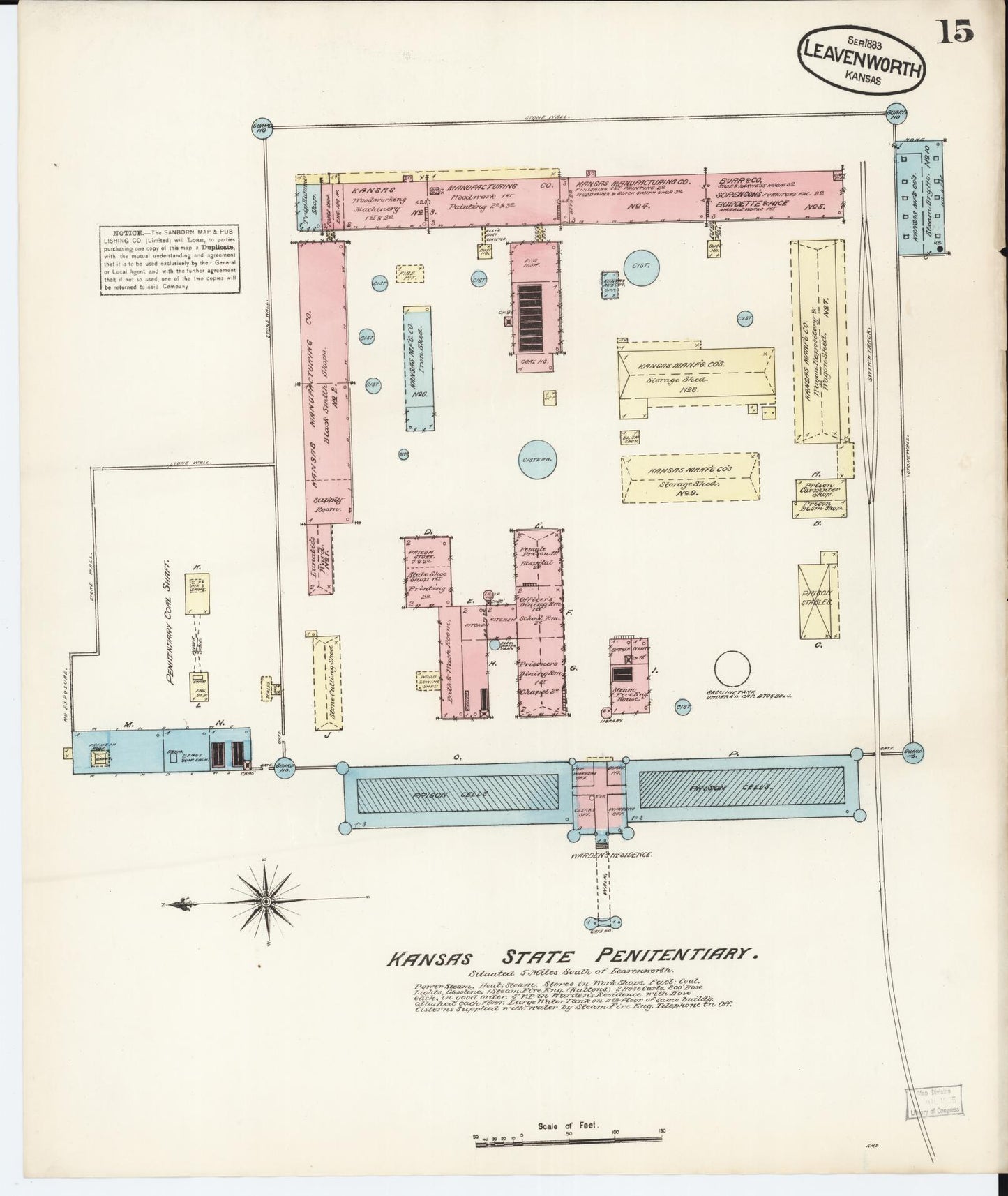 Sanborn Fire Insurance Map from Leavenworth, Leavenworth County, Kansas (1883), Sheet #0015 - Historic Sanborn Fire Insurance Map Print, vintage old map wall art, antique decor, genealogy gift, Kansas Kansas map