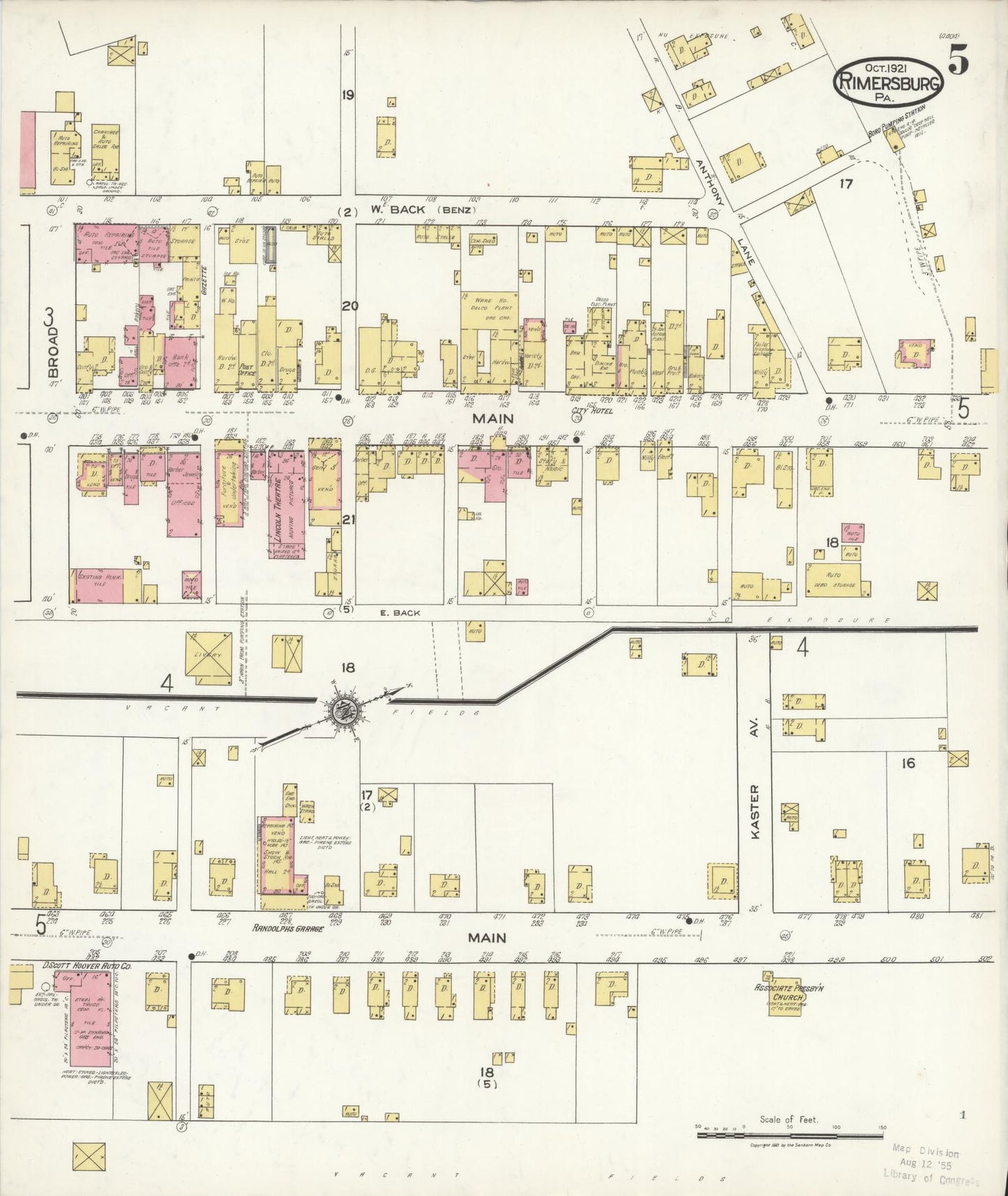 Sanborn Fire Insurance Map from Rimersburg, Clarion County, Pennsylvania (1921), Sheet #0005 - Complete Map Set gallery image, historic Sanborn map, vintage wall art, Pennsylvania Pennsylvania