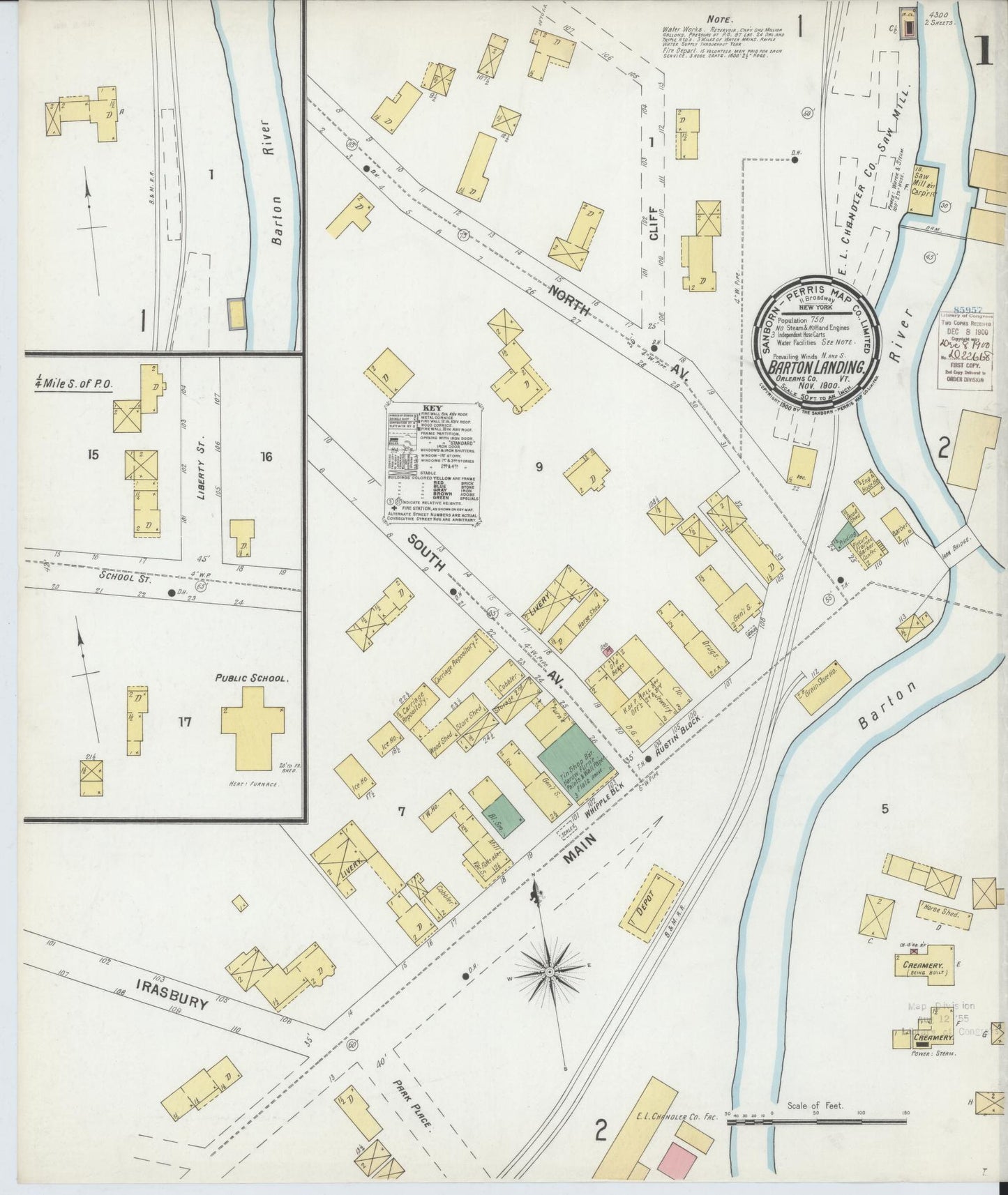 Sanborn Fire Insurance Map from Barton Landing, Orleans County, Vermont. (1900) – Historic Sanborn Fire Insurance Map Print