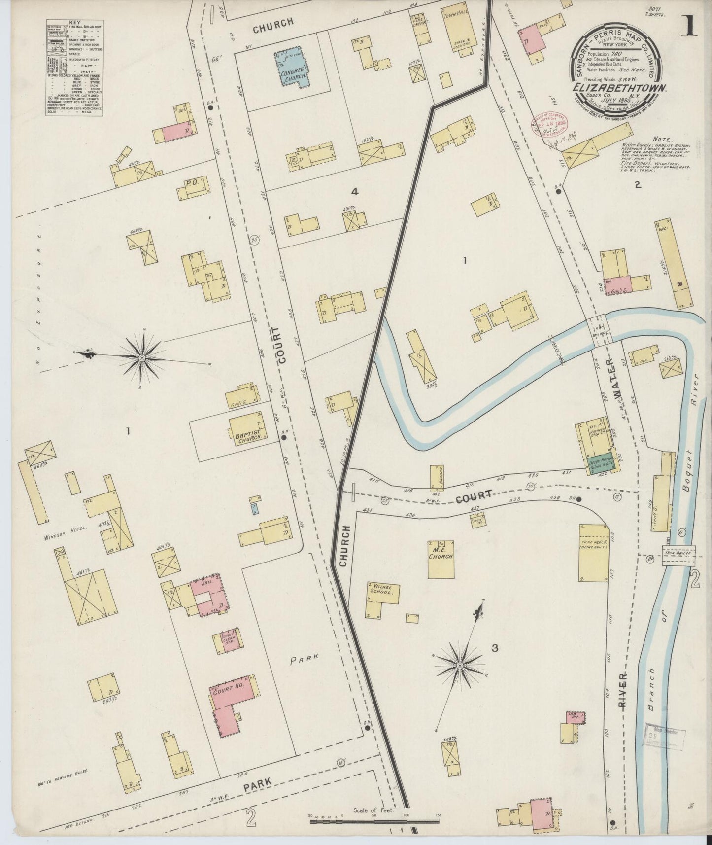 Sanborn Fire Insurance Map from Elizabethtown, Essex County, New York. (1895) – Historic Sanborn Fire Insurance Map Print
