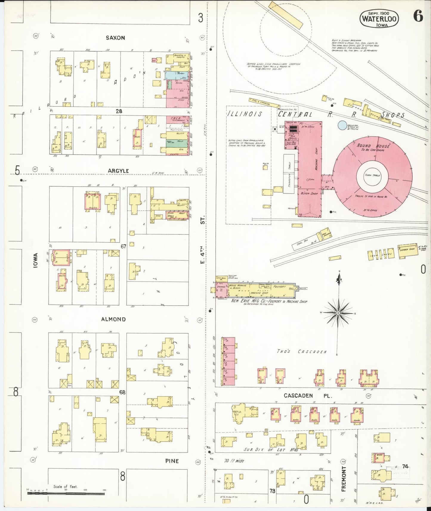Sanborn Fire Insurance Map from Waterloo, Black Hawk County, Iowa (1900), Sheet #0006 - Historic Sanborn Fire Insurance Map Print