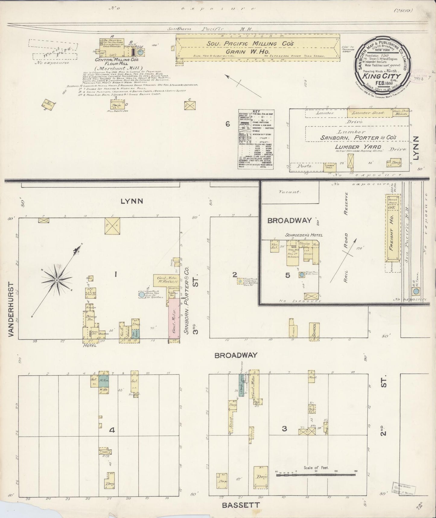 Sanborn Fire Insurance Map from King City, Monterey County, California (1888), Sheet #0001 - Historic Sanborn Fire Insurance Map Print, vintage old map wall art, antique decor, genealogy gift, California California map