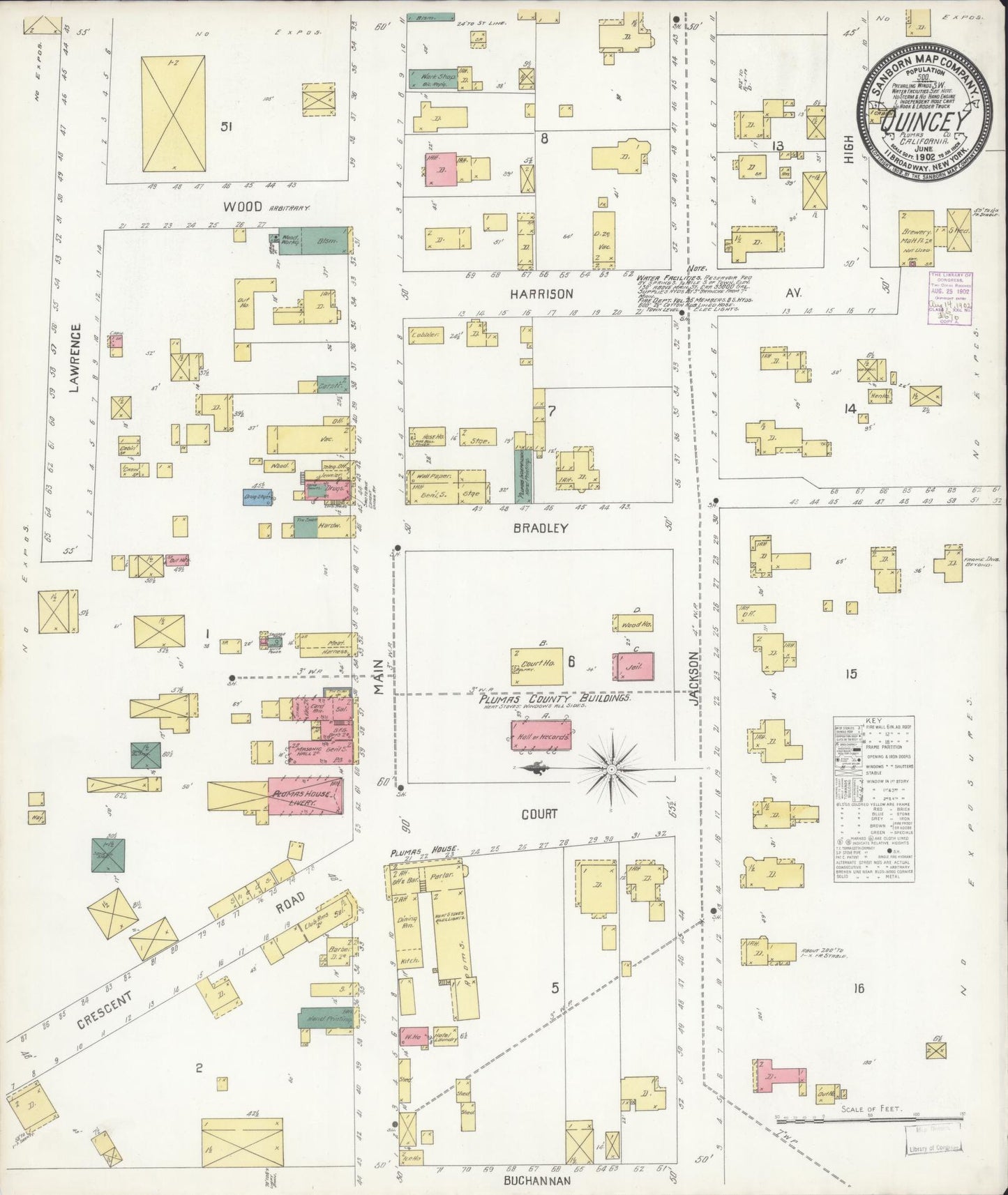 Sanborn Fire Insurance Map from Quincy, Plumas County, California. (1902) – Historic Sanborn Fire Insurance Map Print