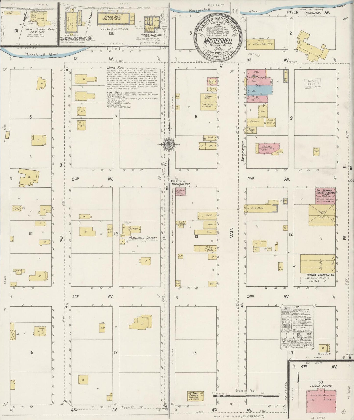 Sanborn Fire Insurance Map from Musselshell, Musselshell County, Montana (1920), Sheet #0001 - Historic Sanborn Fire Insurance Map Print, vintage old map wall art, antique decor, genealogy gift, Montana Montana map