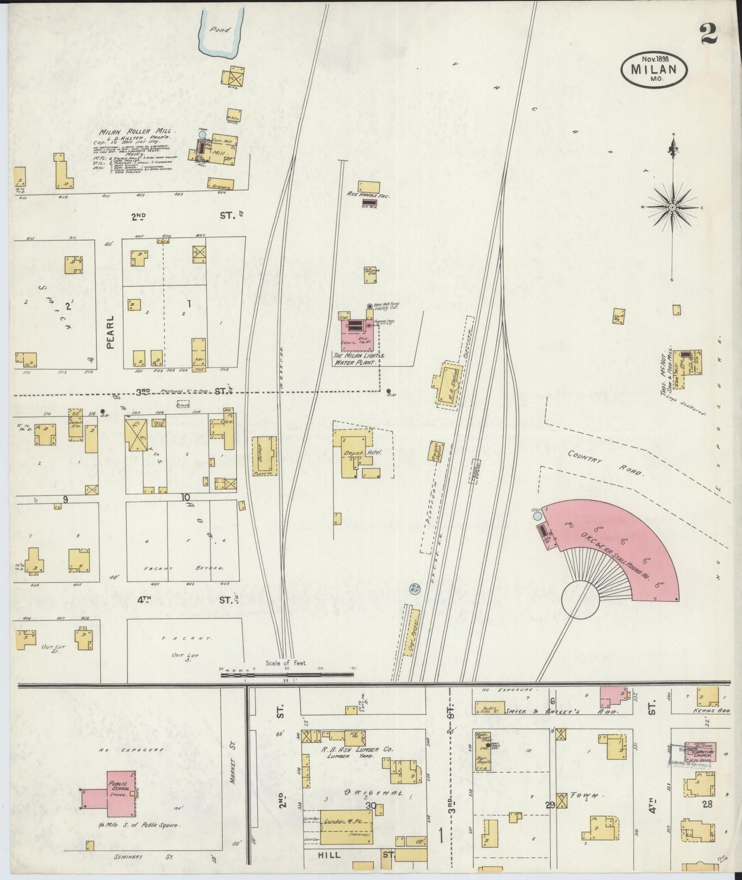 Sanborn Fire Insurance Map from Milan, Sullivan County, Missouri (1898), Sheet #0002 - Historic Sanborn Fire Insurance Map Print, vintage old map wall art, antique decor, genealogy gift, Missouri Missouri map