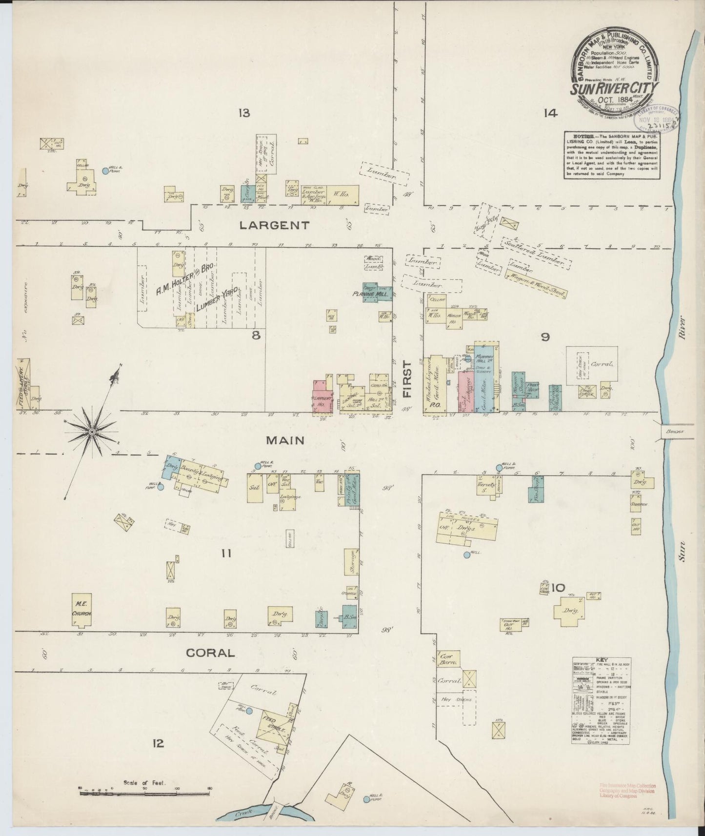 Sanborn Fire Insurance Map from Sun River City, Cascade County, Montana. (1884) – Historic Sanborn Fire Insurance Map Print
