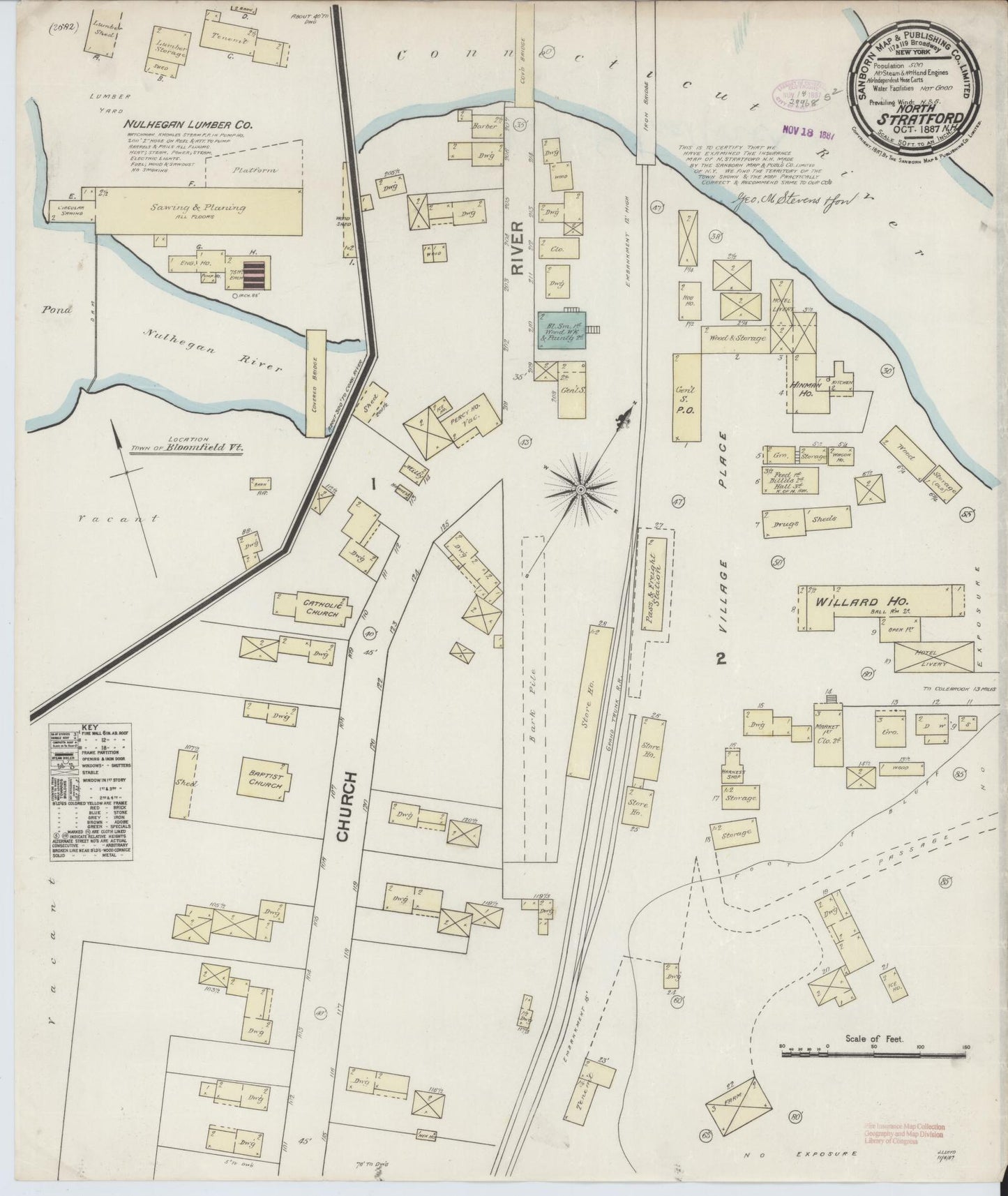 Sanborn Fire Insurance Map from North Stratford, Coos County, New Hampshire. (1887) – Historic Sanborn Fire Insurance Map Print