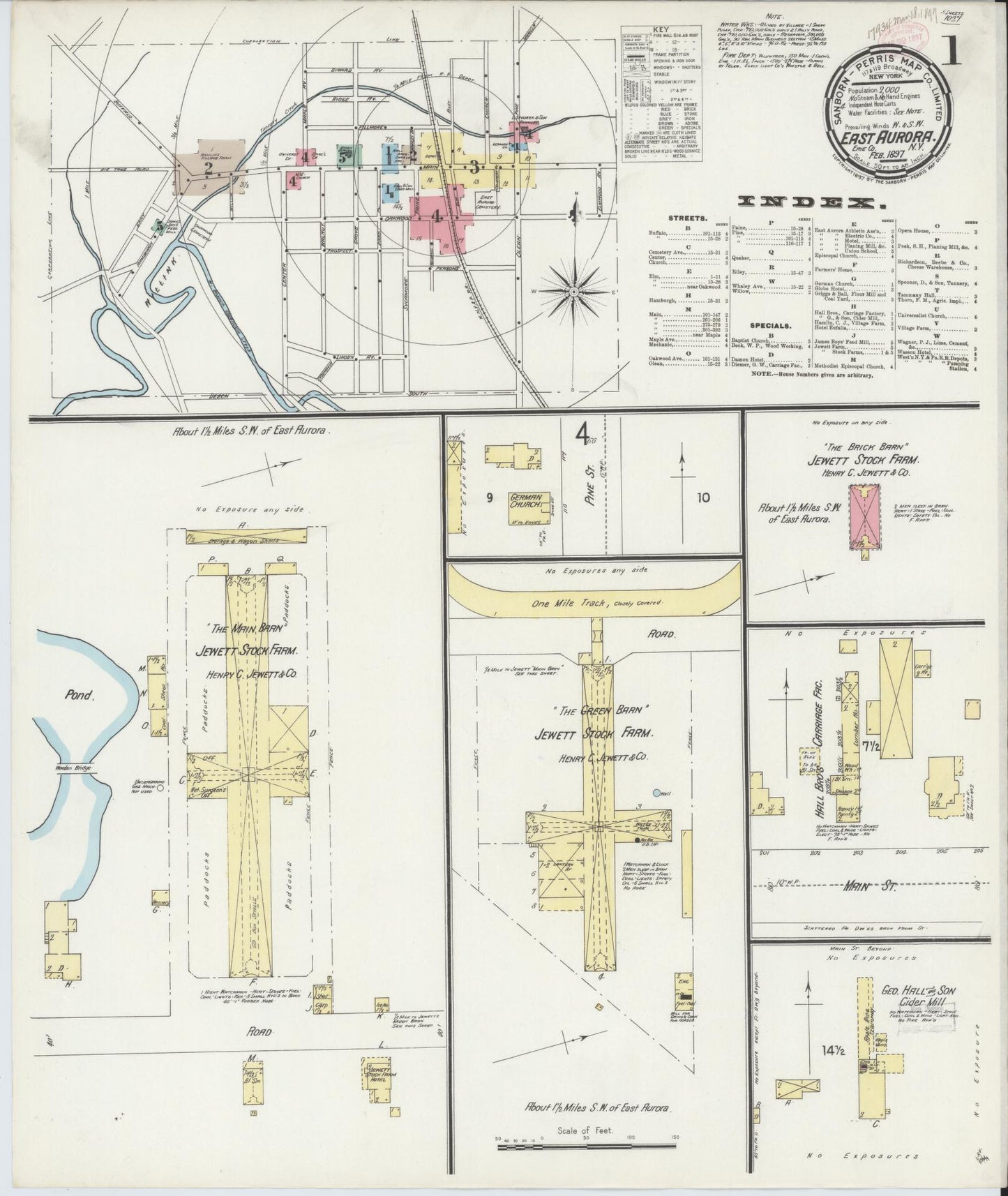 Sanborn Fire Insurance Map from East Aurora, Erie County, New York. (1897) – Historic Sanborn Fire Insurance Map Print