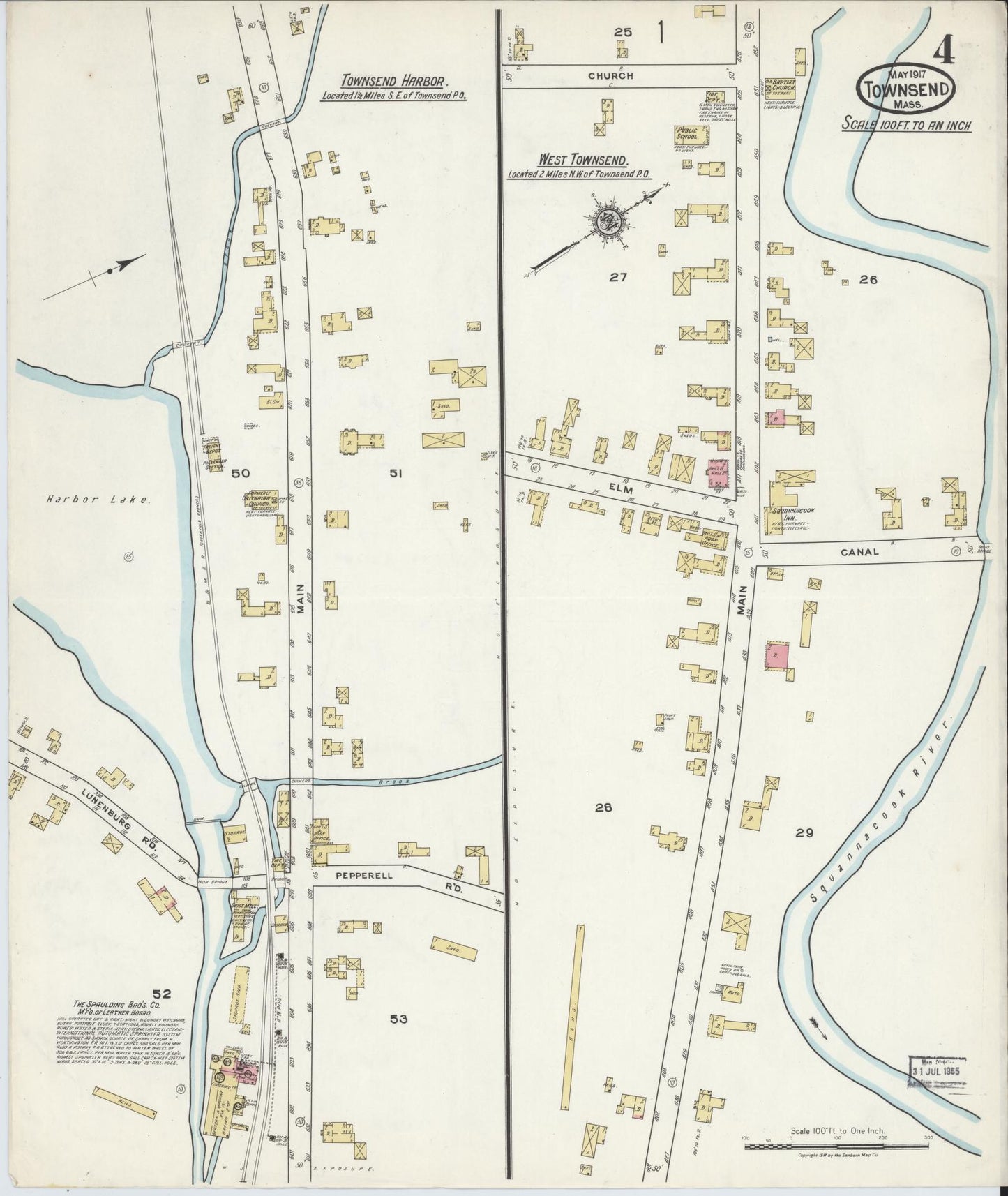 Sanborn Fire Insurance Map from Townsend, Middlesex County, Massachusetts (1917), Sheet #0004 - Complete Map Set gallery image, historic Sanborn map, vintage wall art, Massachusetts Massachusetts