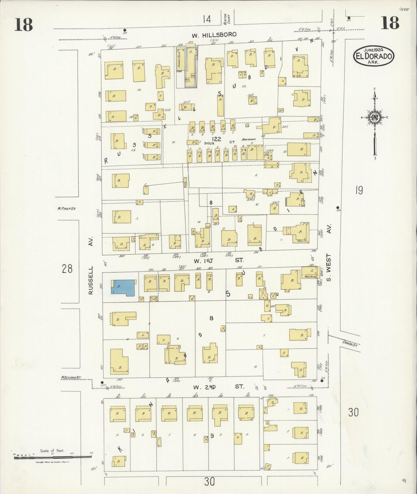 Sanborn Fire Insurance Map from El Dorado, Union County, Arkansas (1924), Sheet #0018 - Historic Sanborn Fire Insurance Map Print, vintage old map wall art, antique decor, genealogy gift, Arkansas Arkansas map