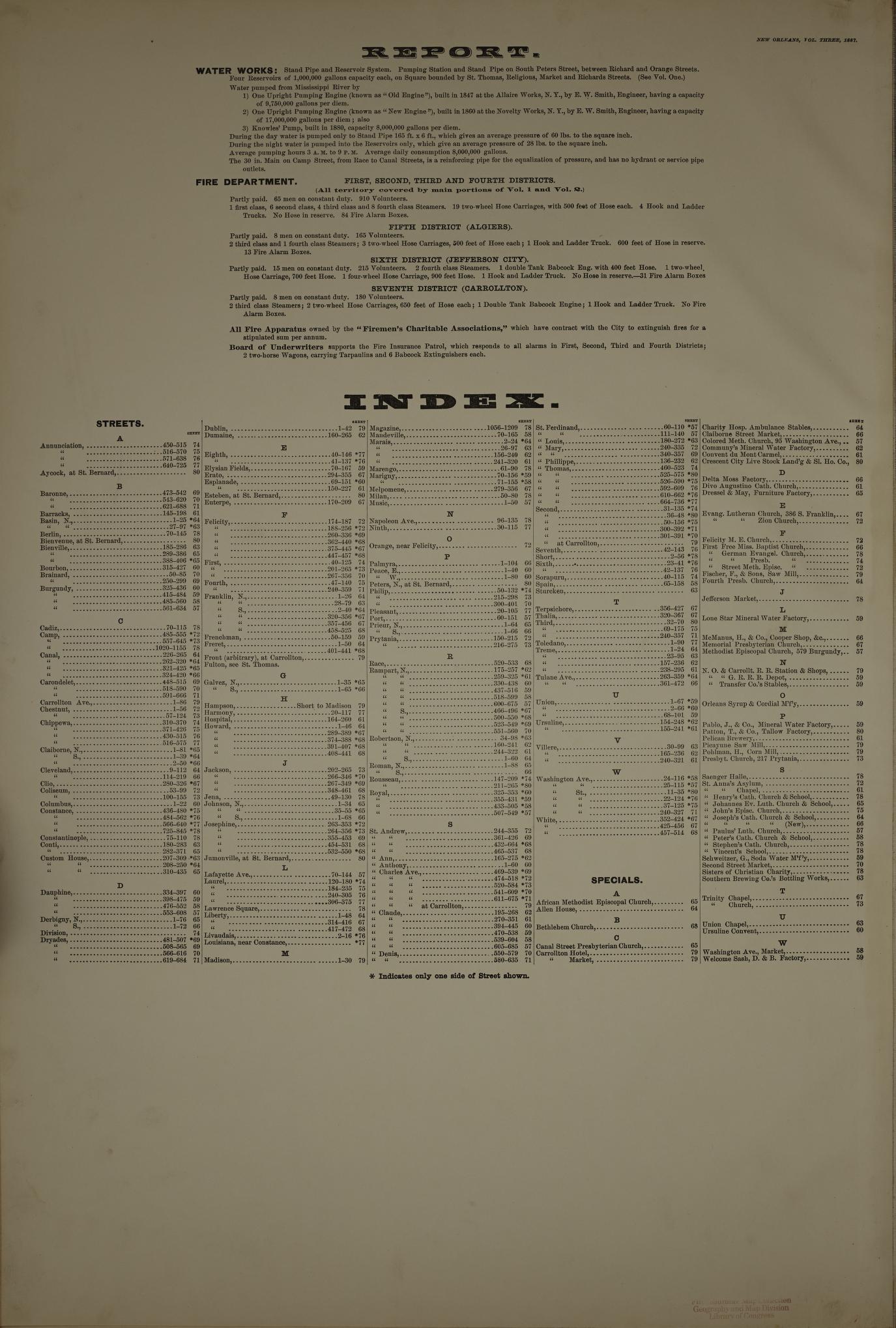 Sanborn Fire Insurance Map from New Orleans, Orleans Parish, Louisiana (1887), Sheet #0001 - Historic Sanborn Fire Insurance Map Print, vintage old map wall art, antique decor, genealogy gift, Louisiana Louisiana map
