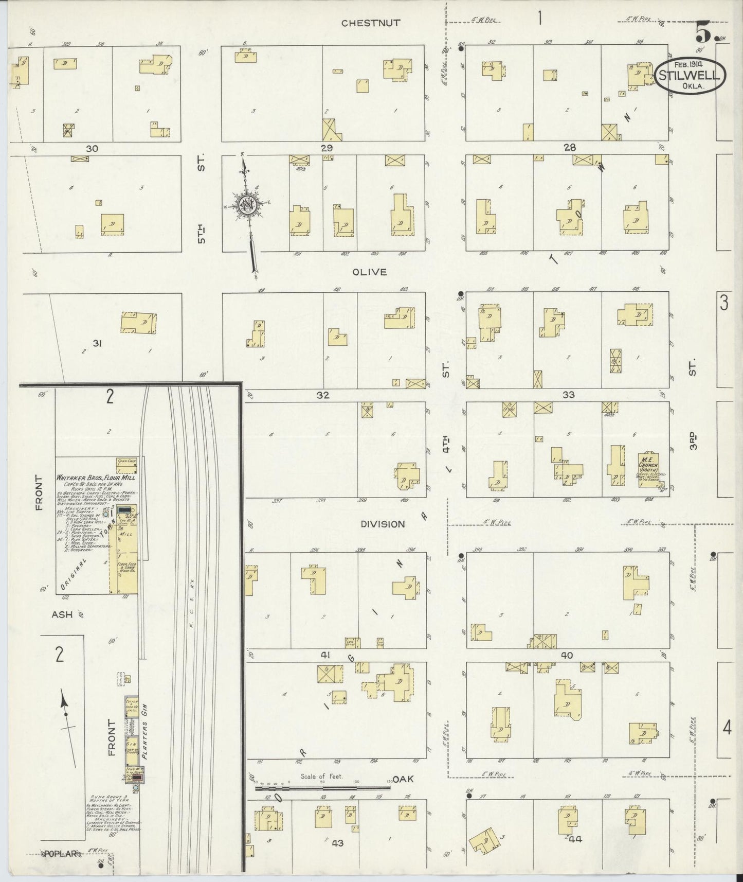 Sanborn Fire Insurance Map from Stillwell, Adair County, Oklahoma (1914), Sheet #0005 - Complete Map Set gallery image, historic Sanborn map, vintage wall art, Oklahoma Oklahoma