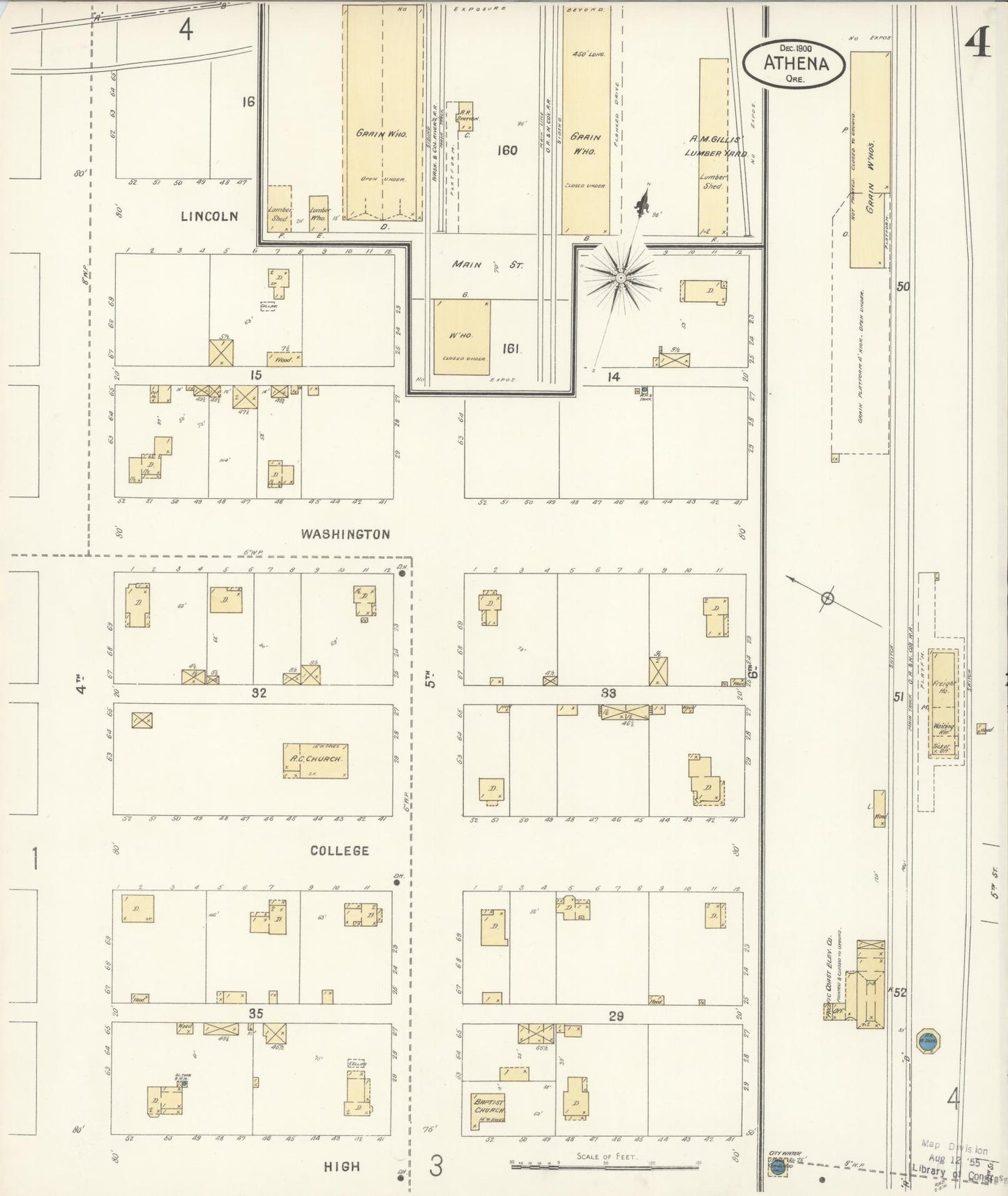 Sanborn Fire Insurance Map from Athena, Umatilla County, Oregon (1900), Sheet #0004 - Complete Map Set gallery image, historic Sanborn map, vintage wall art, Oregon Oregon