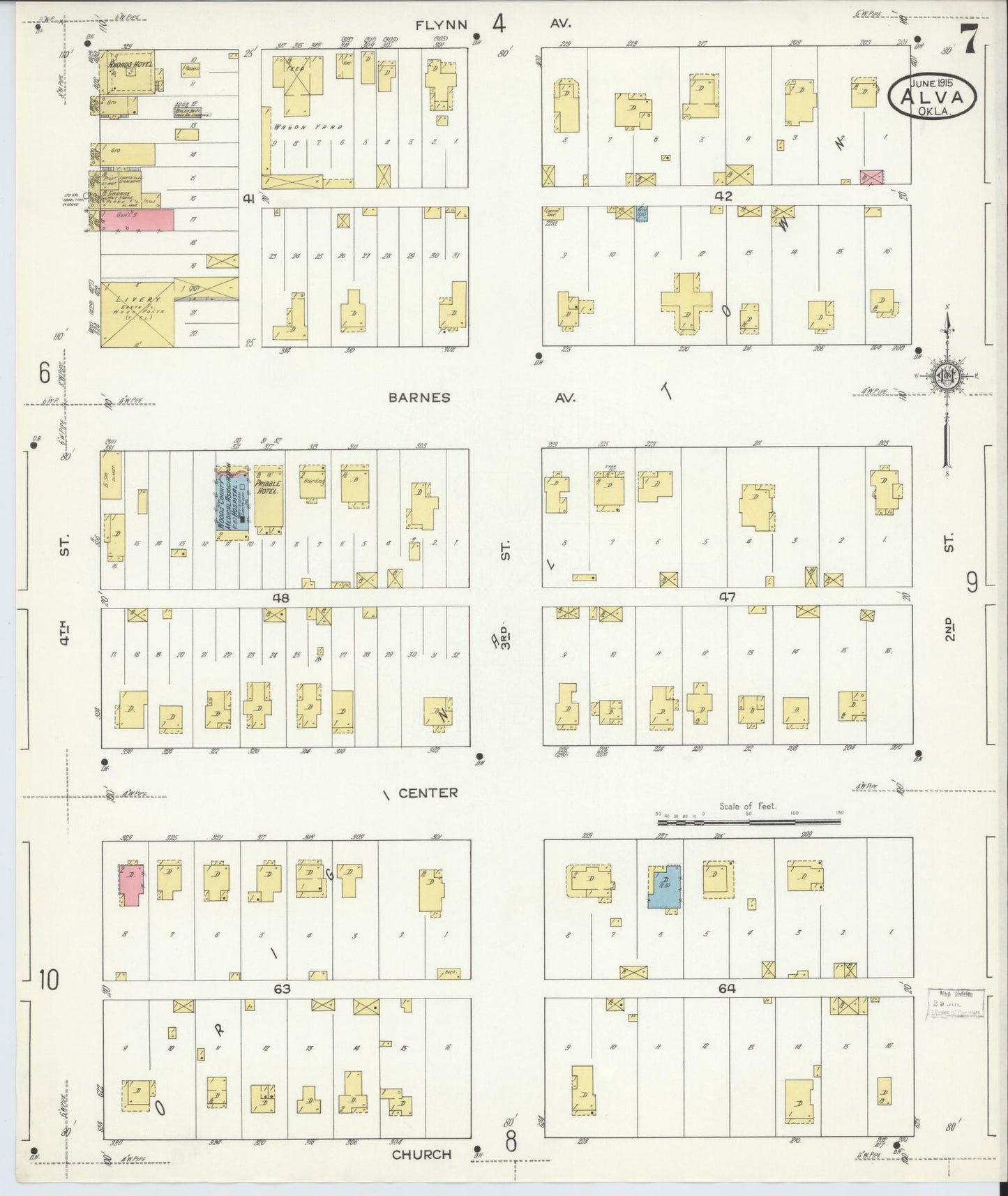 Sanborn Fire Insurance Map from Alva, Woods County, Oklahoma (1914), Sheet #0007 - Historic Sanborn Fire Insurance Map Print, vintage old map wall art, antique decor, genealogy gift, Oklahoma Oklahoma map