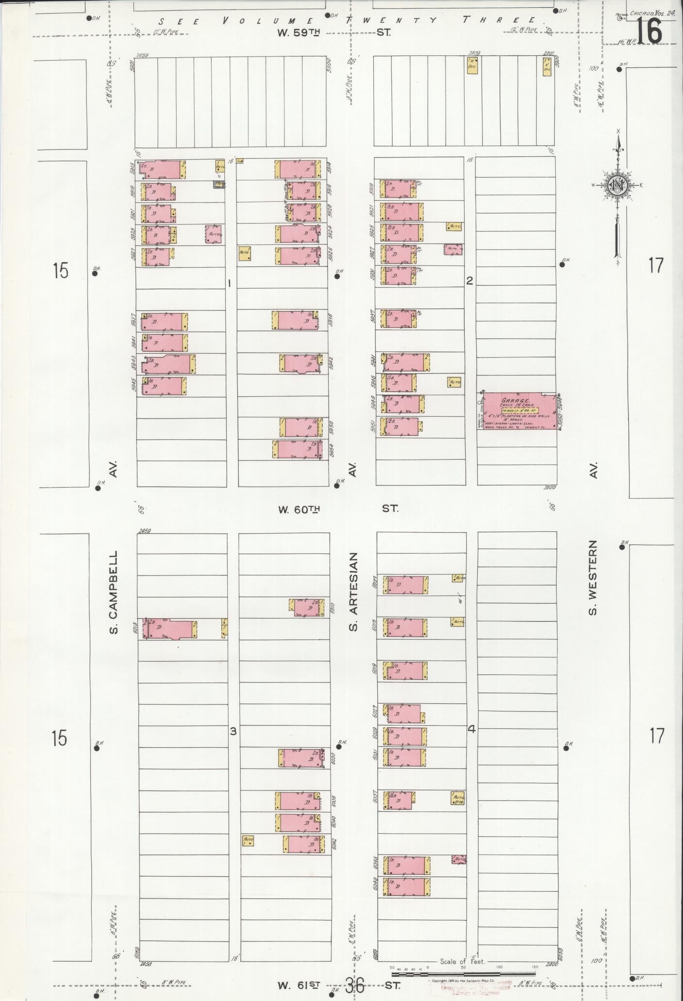 Sanborn Fire Insurance Map from Chicago, Cook County, Illinois. (1920), Sheet 16 – Historic Sanborn Fire Insurance Map Print